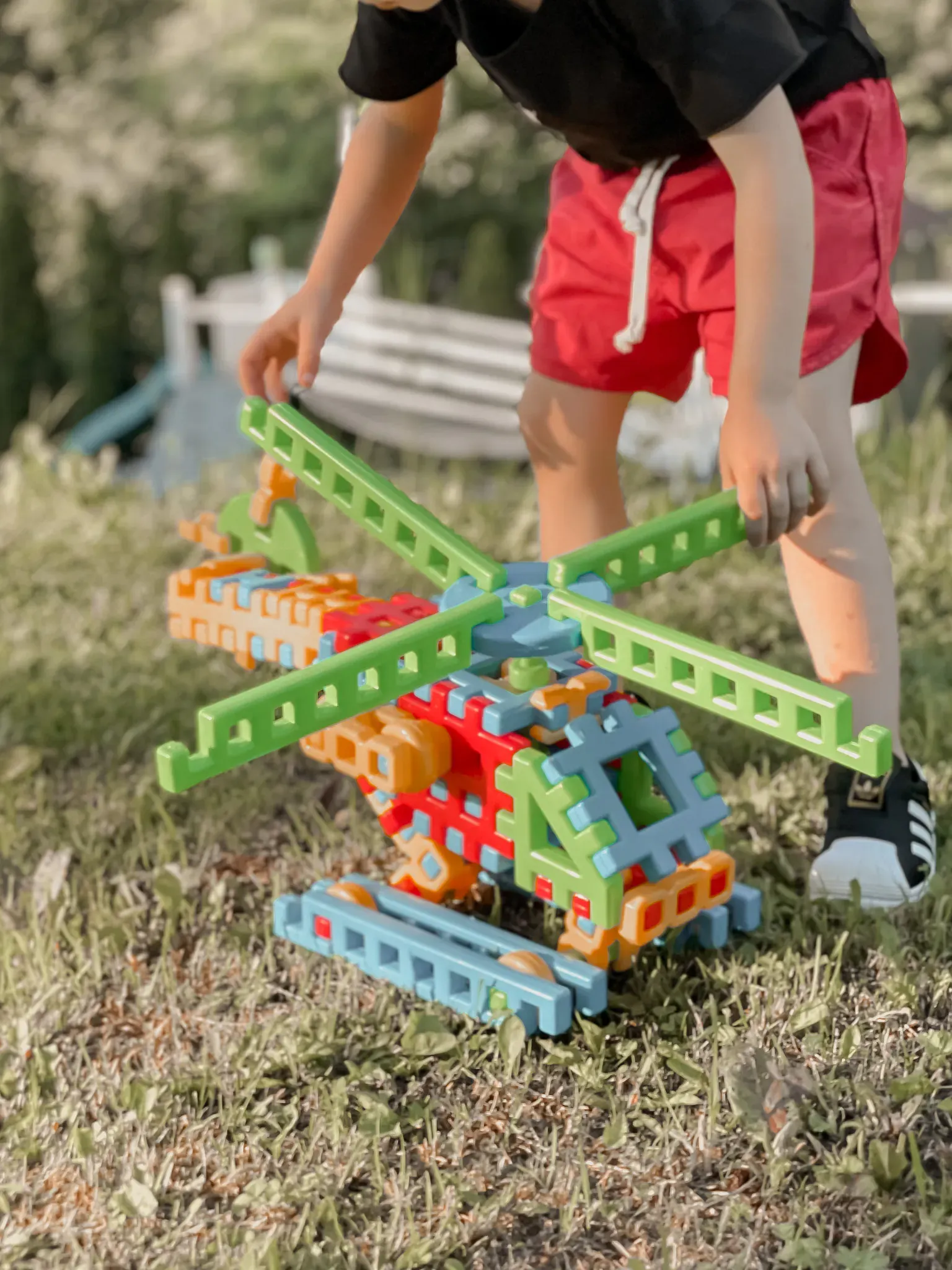 marioinex set waffle kockica helikopter 94kom. - slika 2
