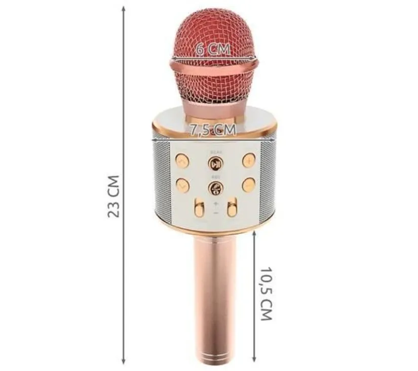 karaoke mikrofon s zvučnikom rozi - slika 3