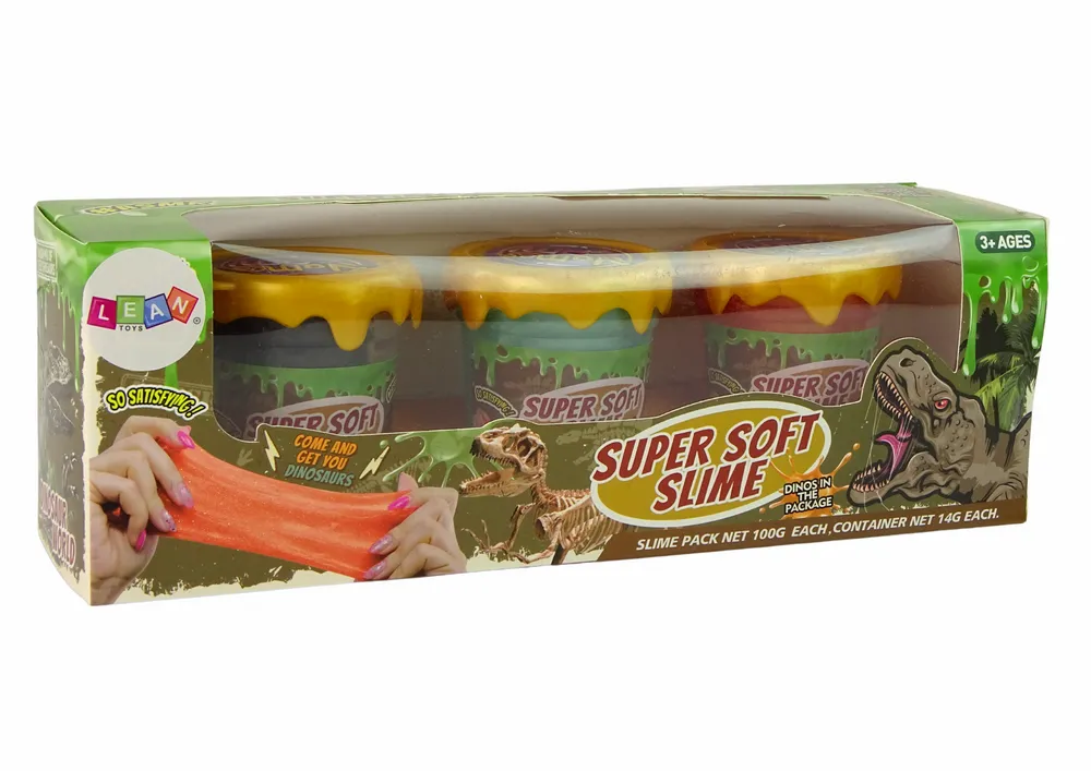 slime ljigavci sa šljokicama dinosauri 3 boje - slika 5