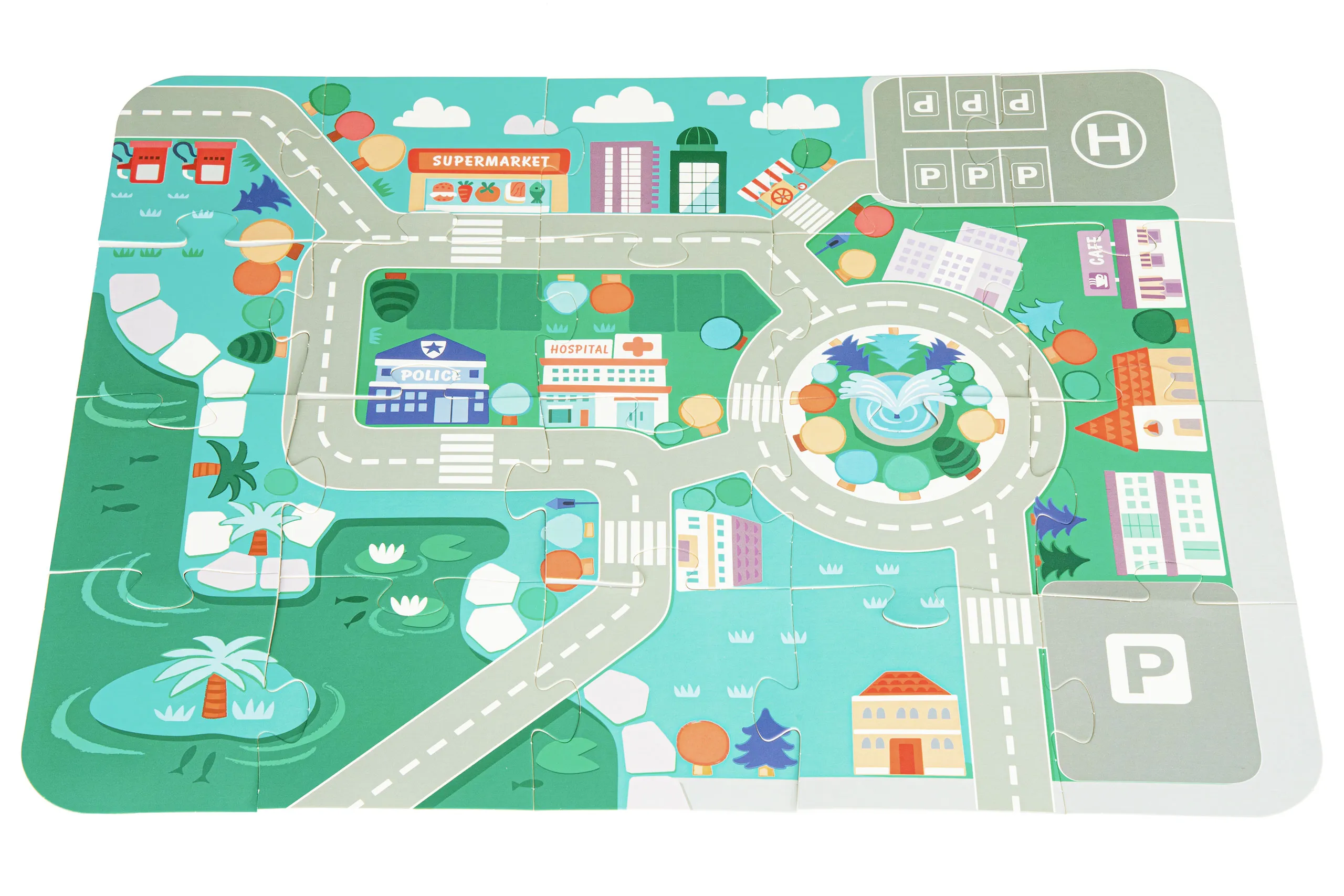 ecotoys drveni grad od kockica 121 komada - slika 9