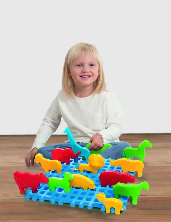 marioinex set waffle kockica mali zoo 14kom. - slika 2