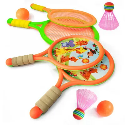 badminton reketi za djecu dinosaure narančasto zeleni - slika 3