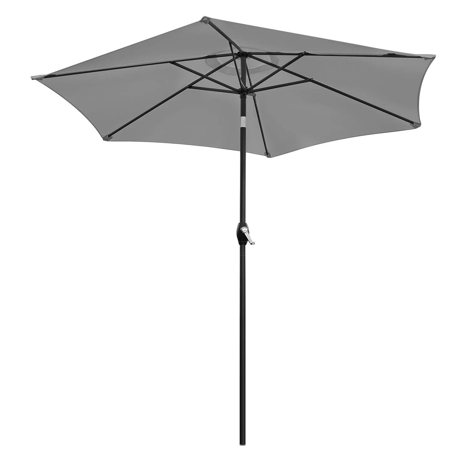 sklopivi vrtni balkon suncobran, podesiv, 210 cm – sivi - slika 3