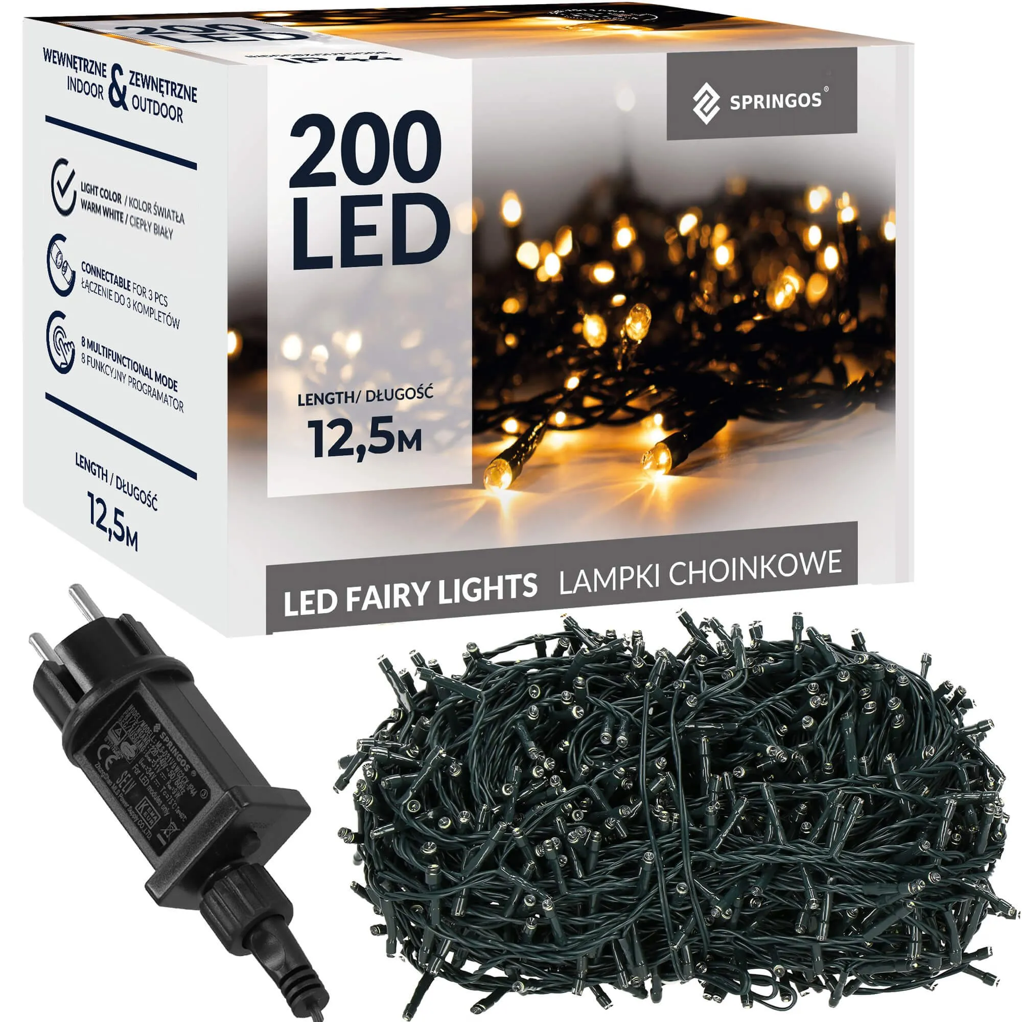 springos lampice za bor 200 led , toplo bijela - slika 11
