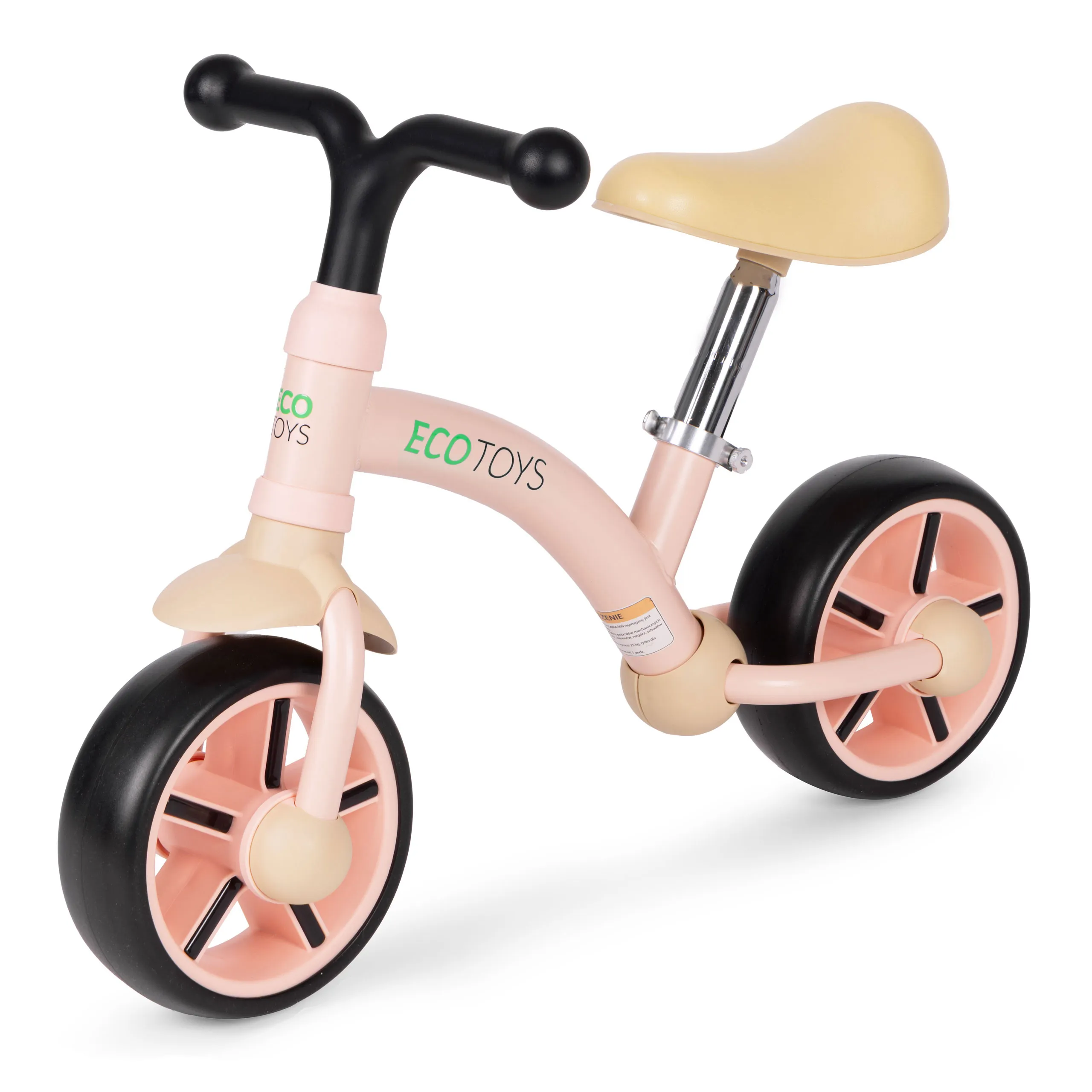 ecotoys balansni bicikl za djecu – eva kotači, podesivo sjedalo, rozi - slika 4