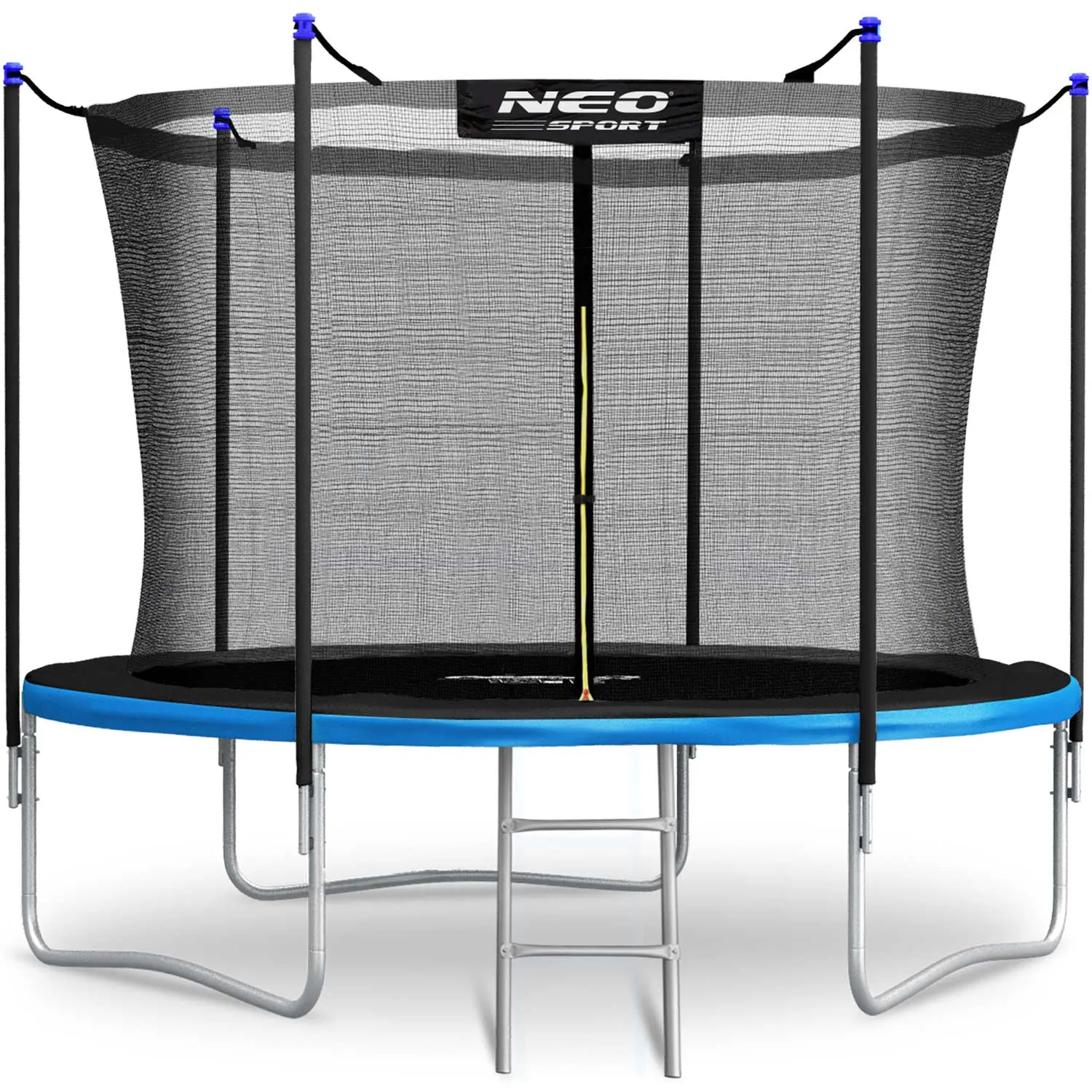 neo-sport vrtni trampolin 312 cm (10 ft) s unutarnjom mrežom i ljestvama, plavi - slika 4