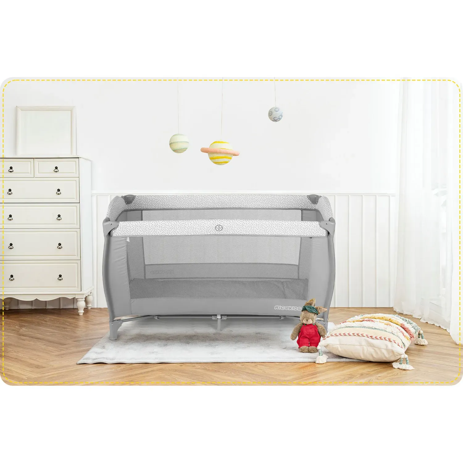 putni krevetić 125x65x78cm rk-242 sivi - slika 9