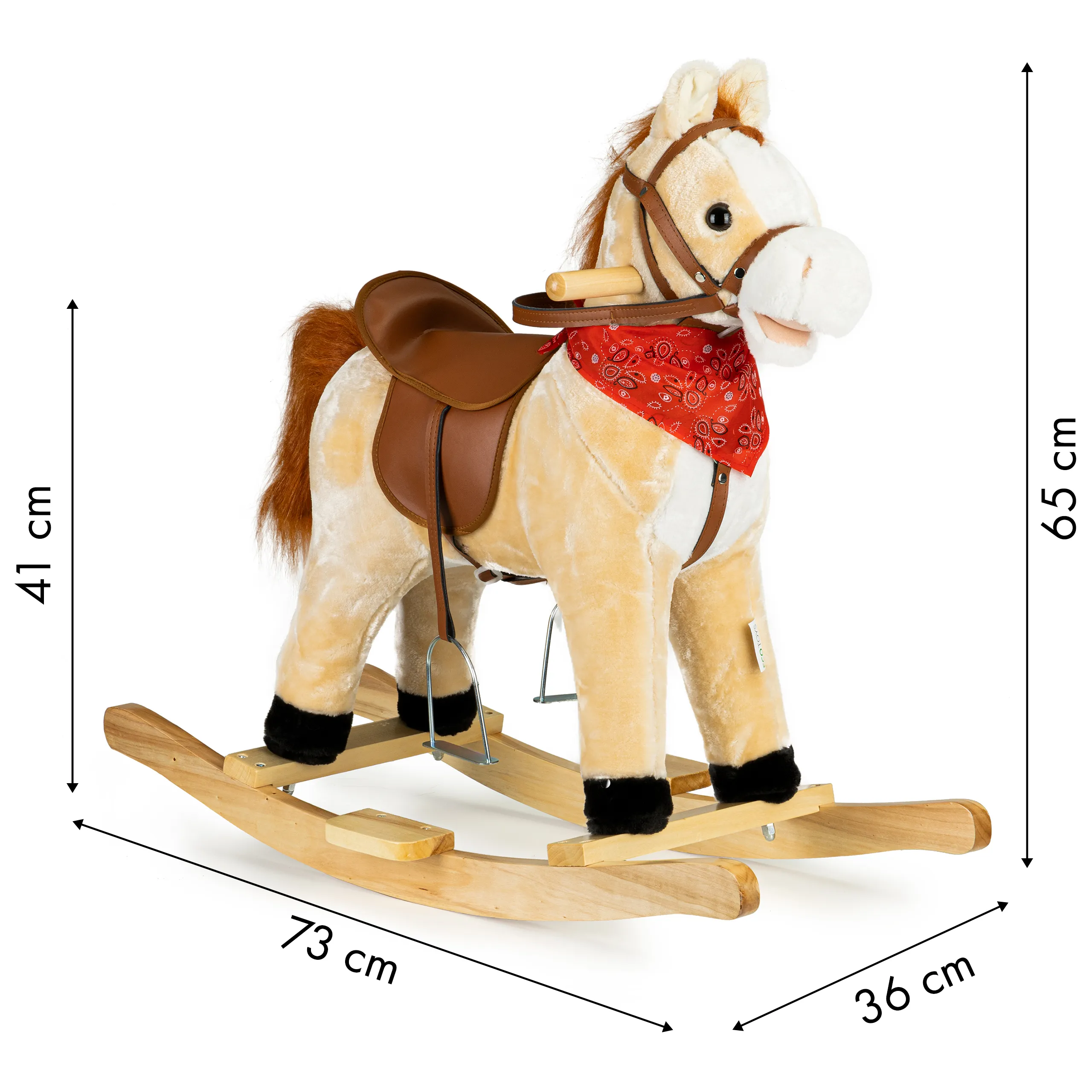 ecotoys konjić za ljuljanje bež - slika 6