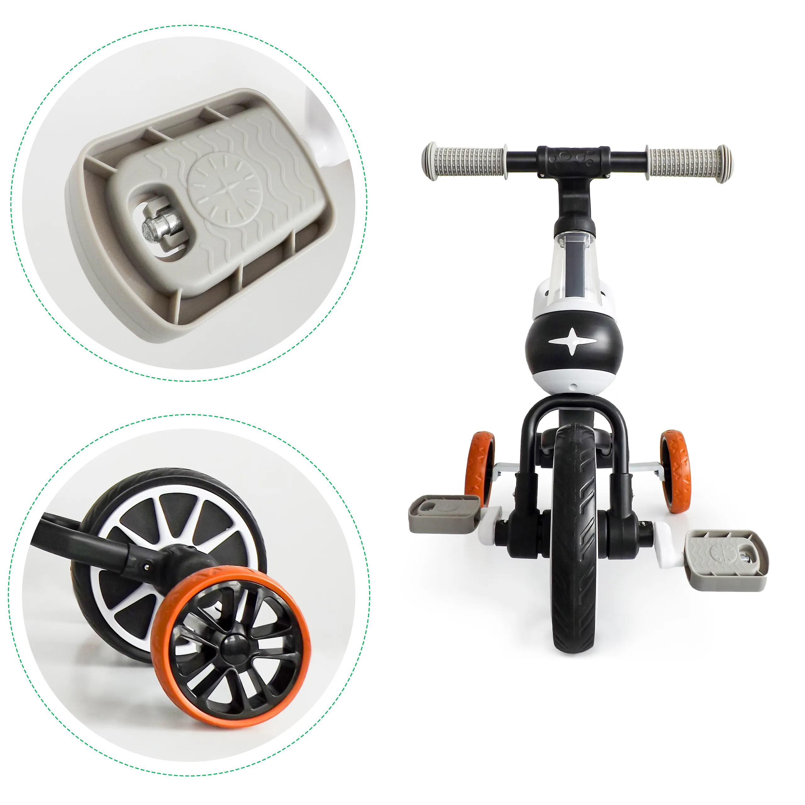 ecotoys 4u1 dječji bicikl crno-bijeli - slika 9