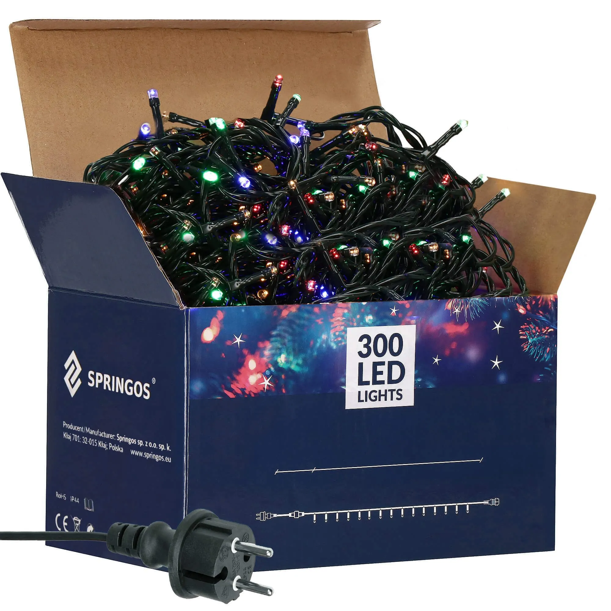 svjetla za božićno drvce 300 led dioda, šarena - slika 9