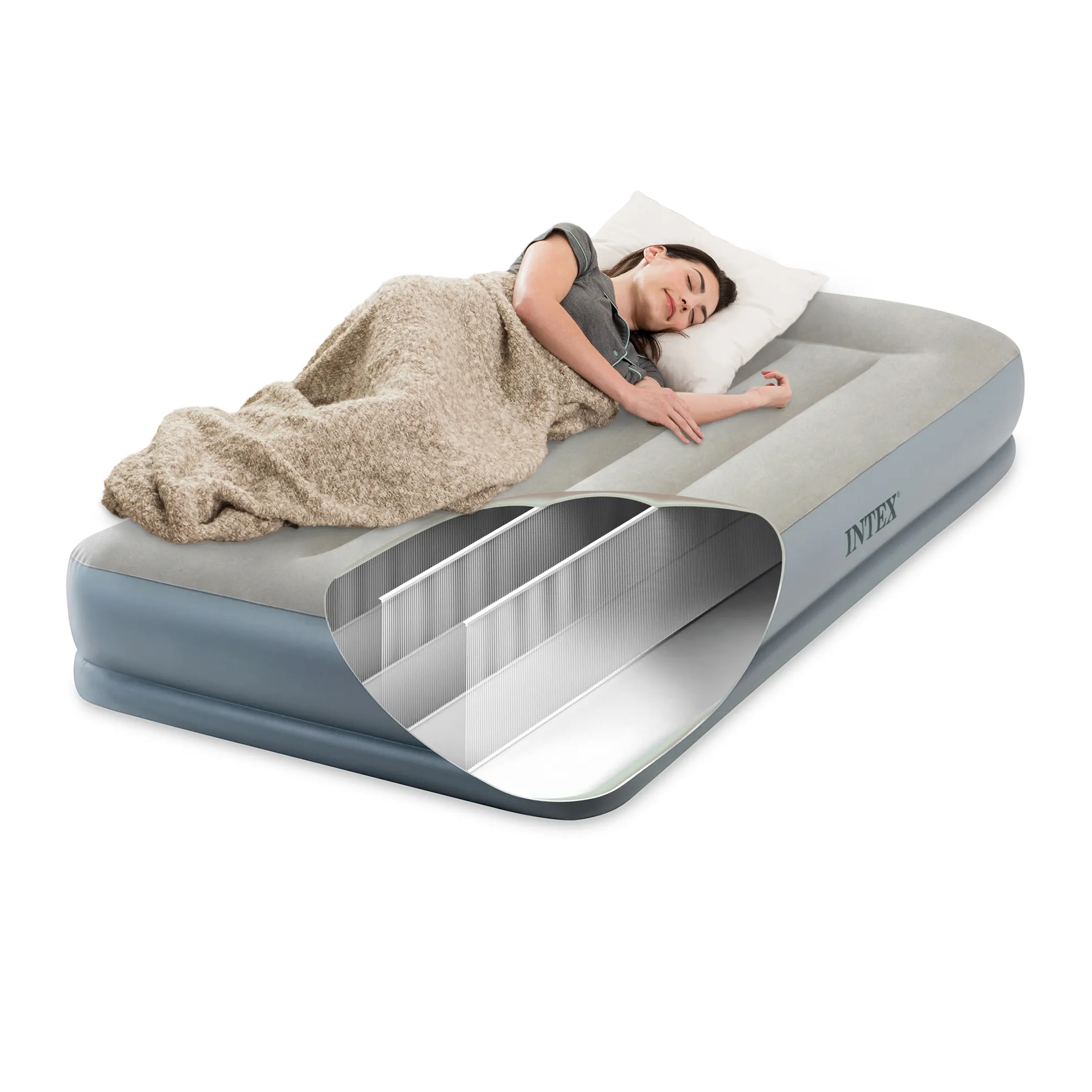 intex madrac na napuhavanje 191 x 99cm sivi - slika 3