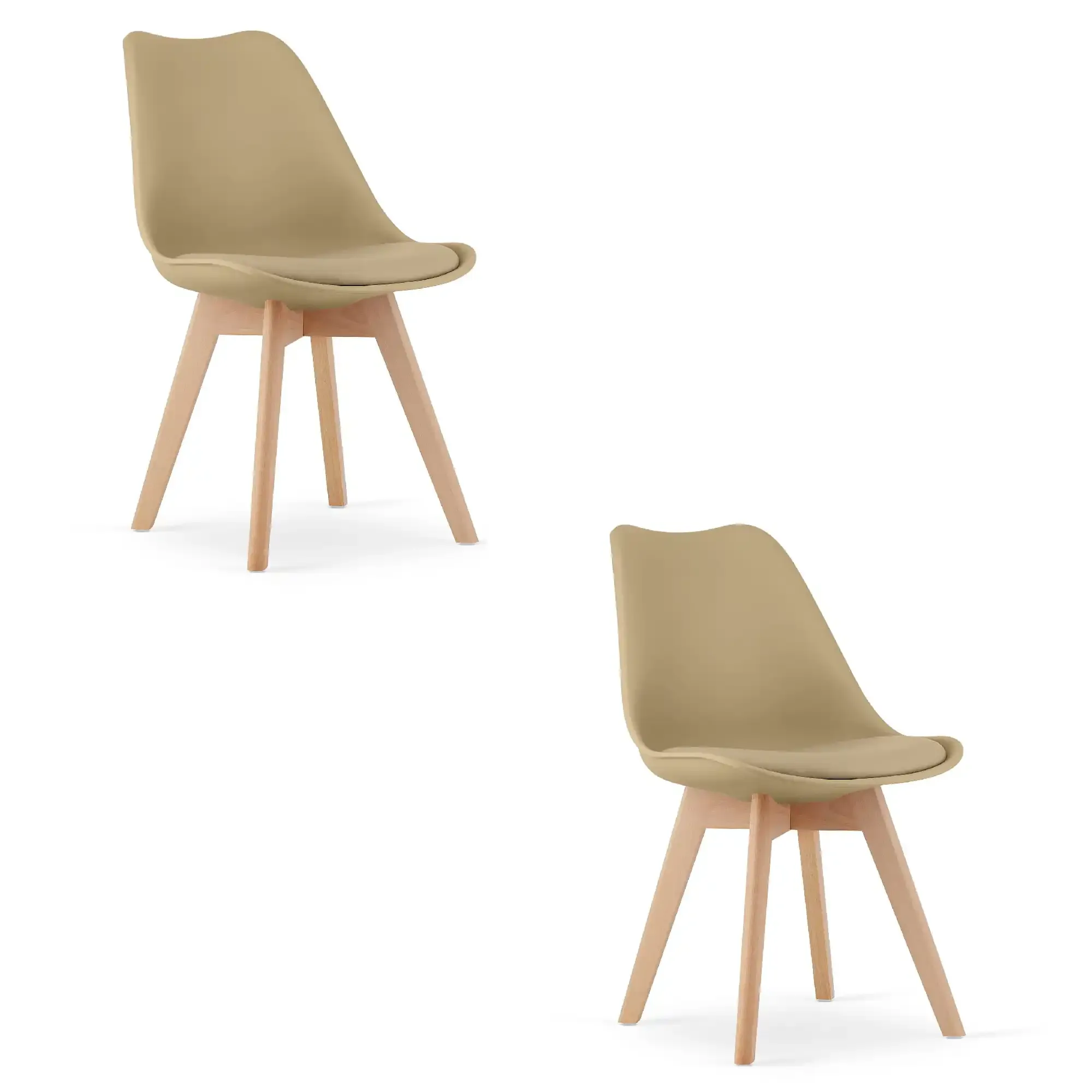 mark set stolica - tamno bež / prirodne noge x 2 - slika 2