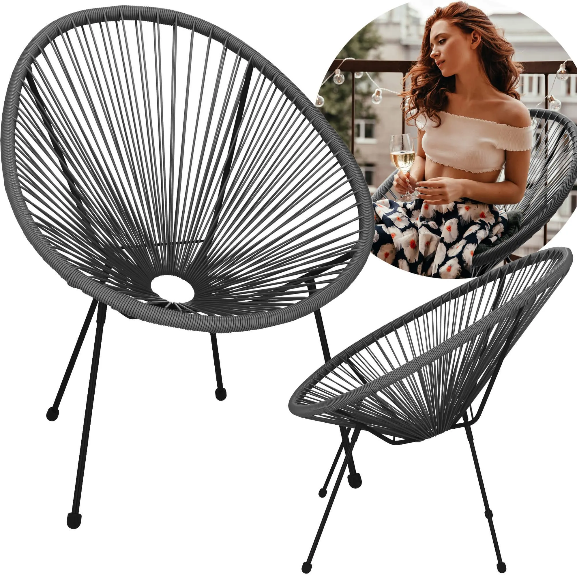 springos vrtna stolica od ratana,siva 72 x 82 x 85 cm - slika 4