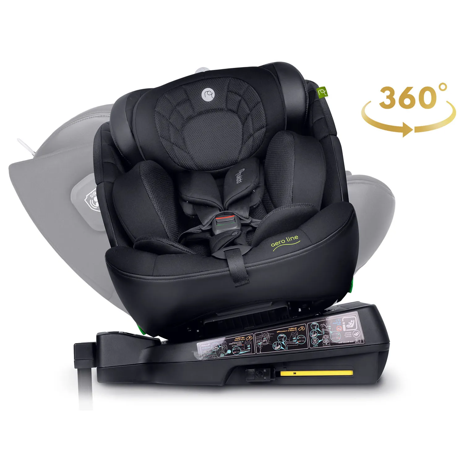 nukido aero line crna autosjedalica 0-36 kg isofix - slika 4