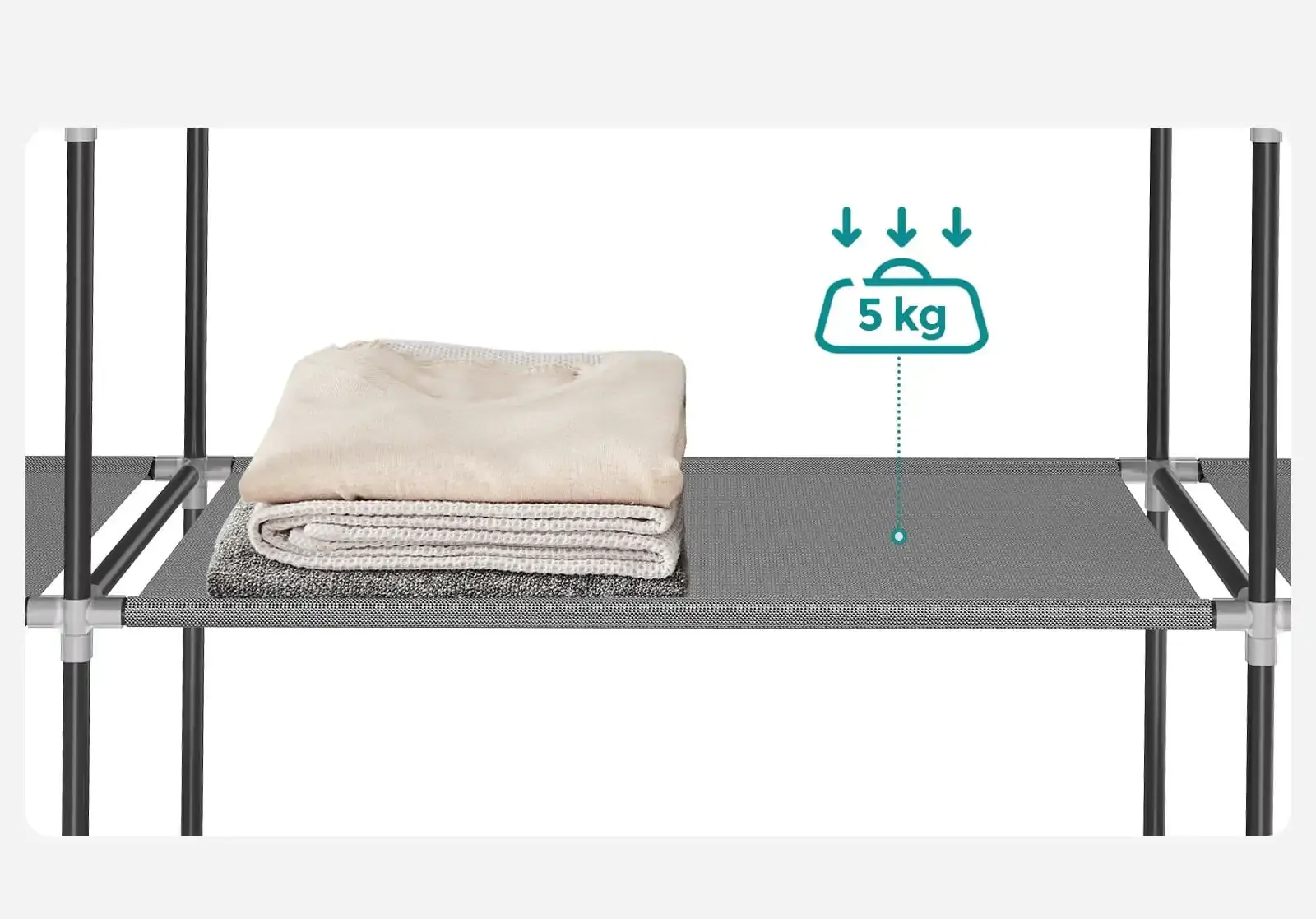 ormar od tekstila 130 x 45 x 167 cm - slika 6