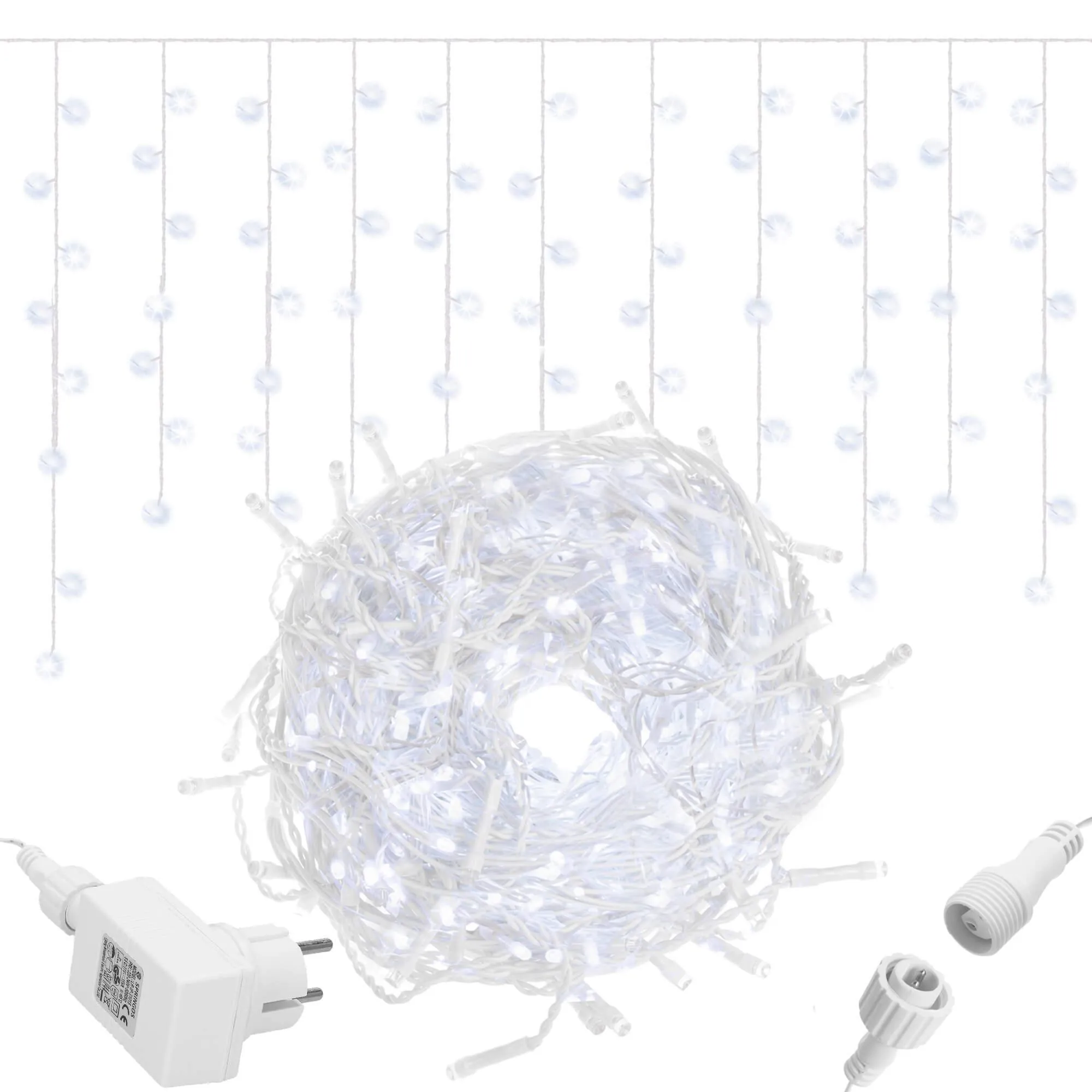 springos zavjesa s kapljicama, 500 led, 20 m , hladno bijela - slika 4