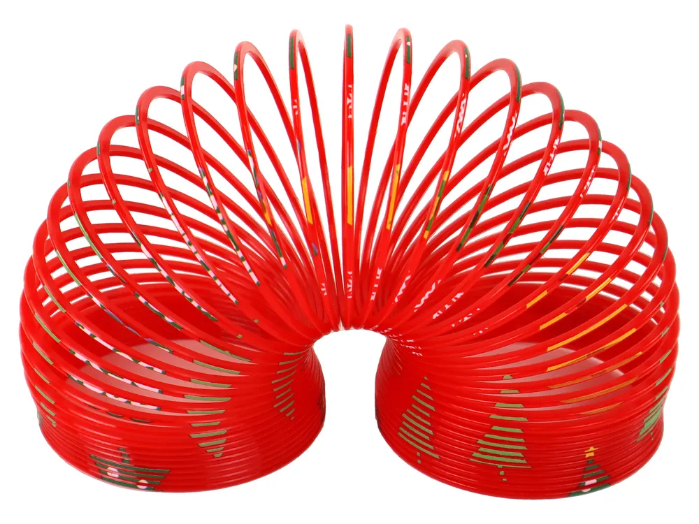 spiralna opruga s božićnim detaljima 6 cm crvena - slika 4