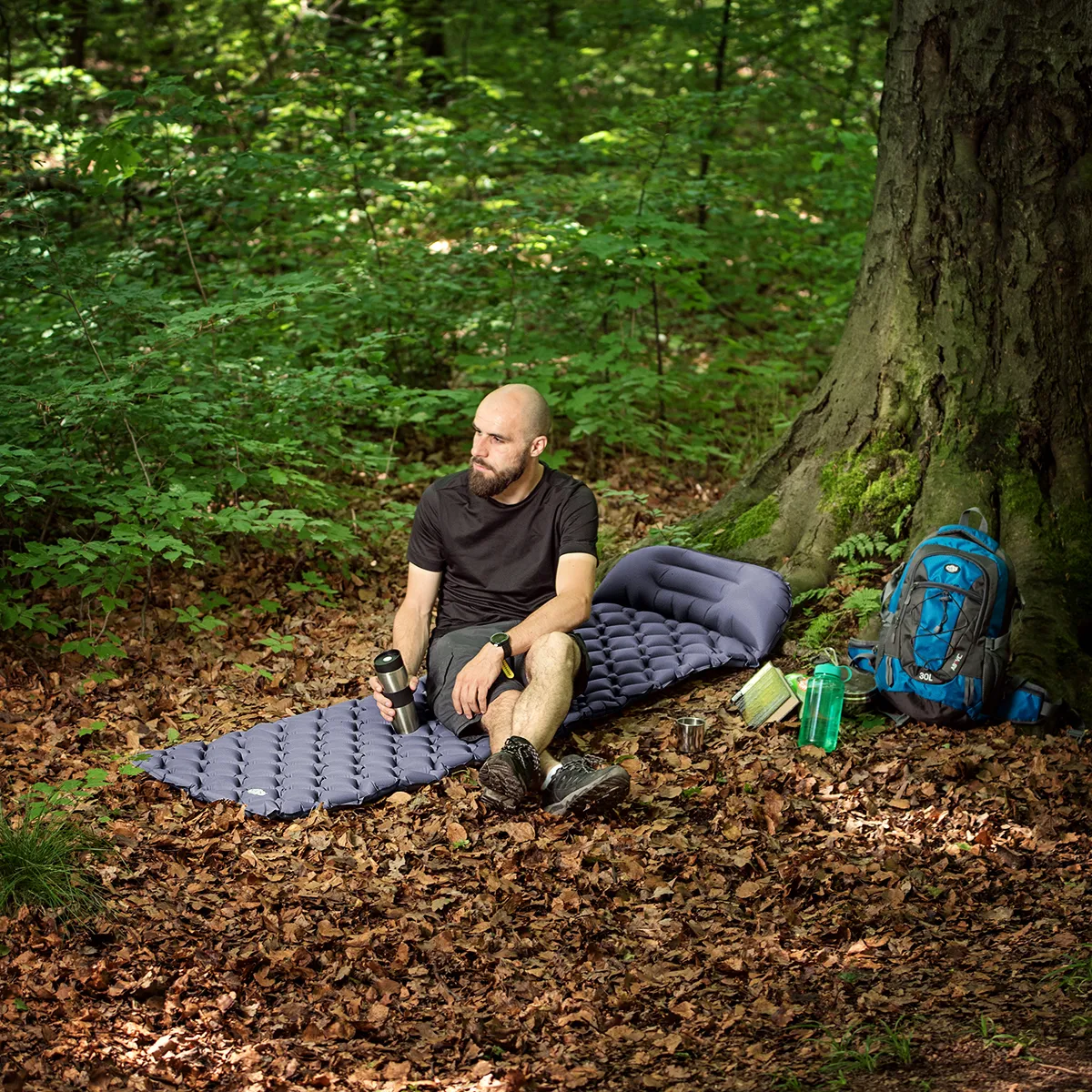 siva turistička prostirka s pumpom nils camp - slika 4