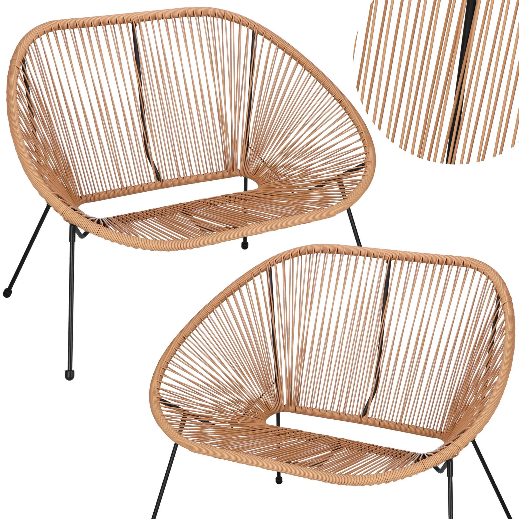 vrtna sofa, smeđa 114 x 82 x 87 cm - slika 5