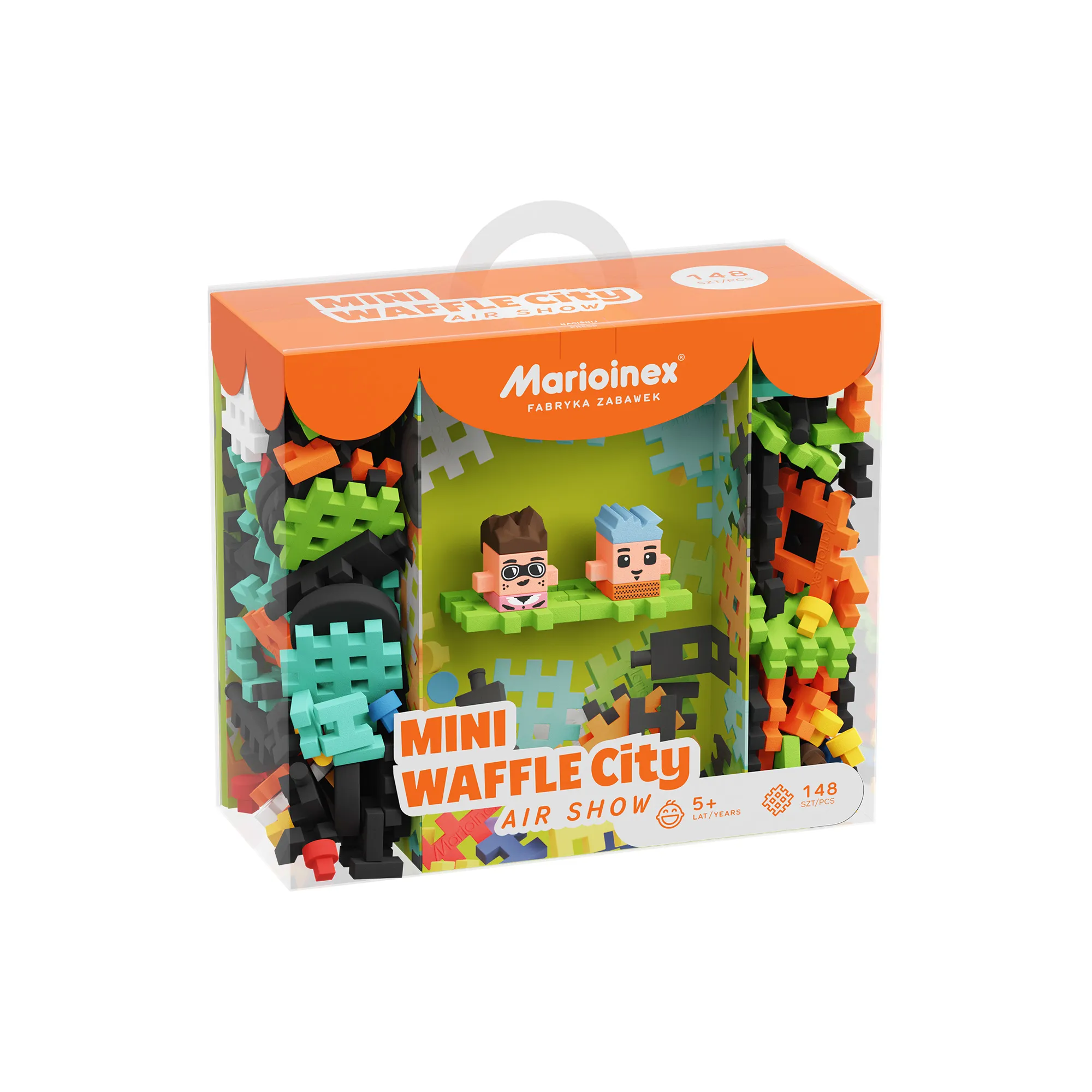 marioinex set waffle kockica avio pista 148kom. - slika 2