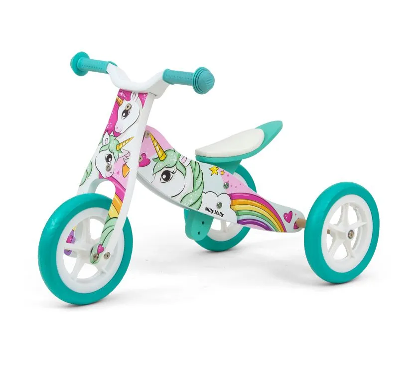 milly mally 2u1 tricikl bez pedala jednorog - slika 4