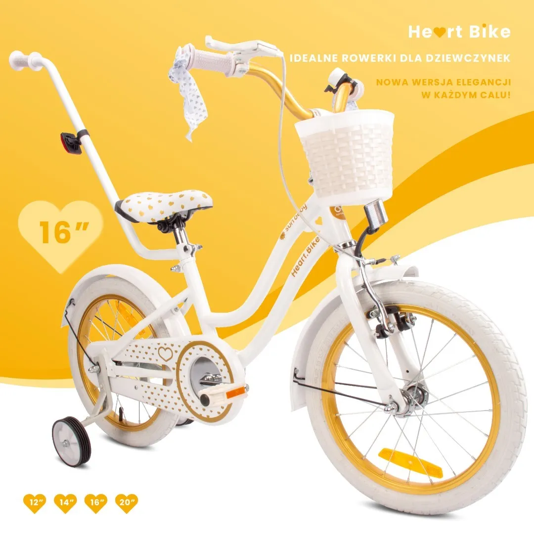 dječji bicikl guralica heart 16" bijelo-zlatni - slika 6
