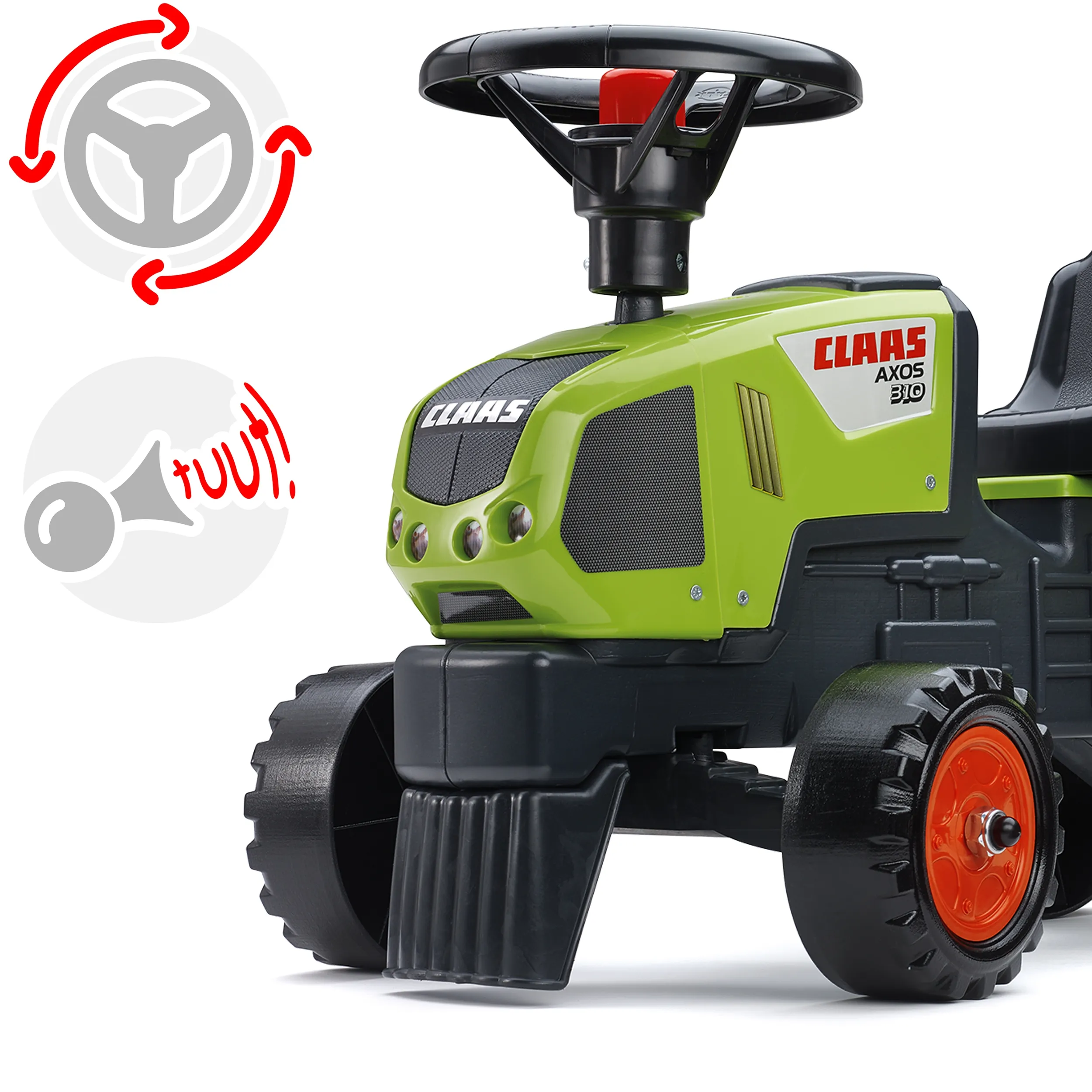 falk traktor na pedale s prikolicom class axos - zeleni 12mj+ - slika 7