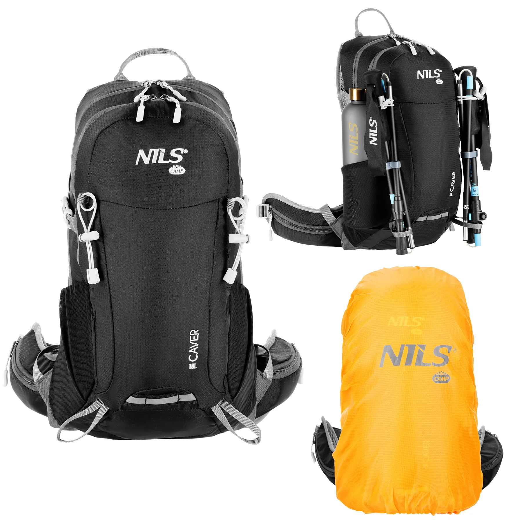 putni ruksak crni caver 18l nils camp - slika 3