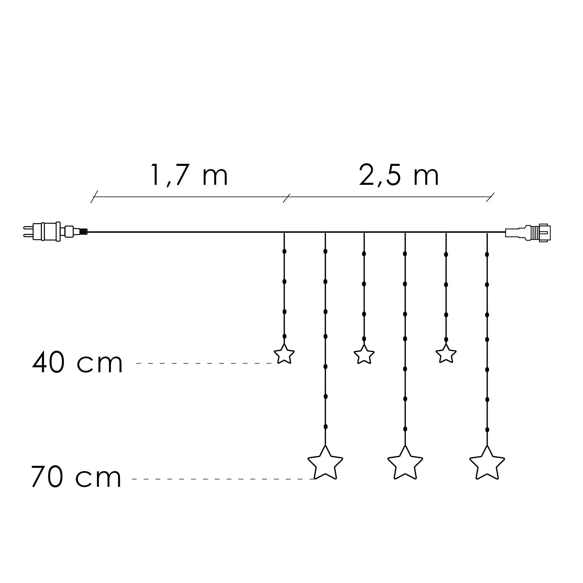 zvjezdana zavjesa 138 led dioda toplo bijela - slika 2