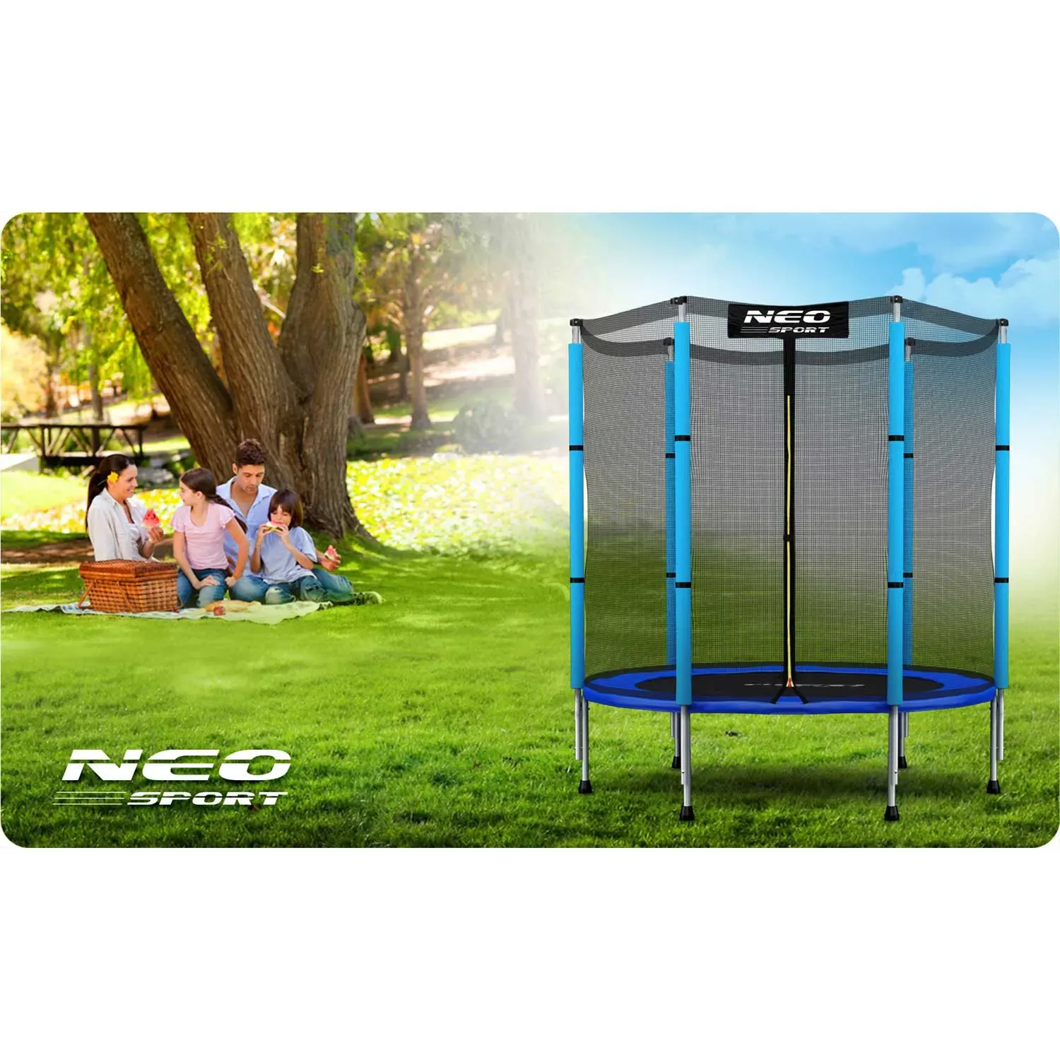 neo-sport dječji vrtni trampolin 140 cm (4,5 ft), plavi - slika 7