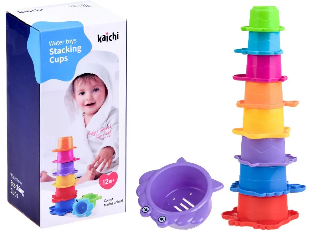 šareni set za kupku toranj šalica - slika 1