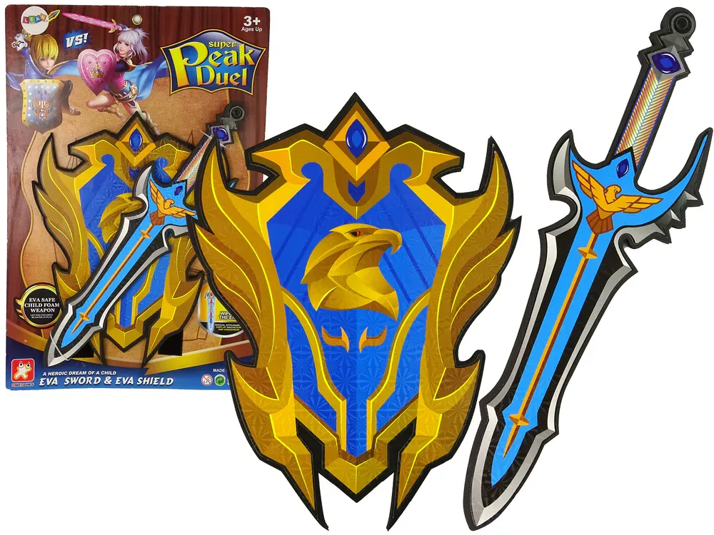 komplet warrior sa štitom i mačem od eva pjene - žuto-plavi - slika 2