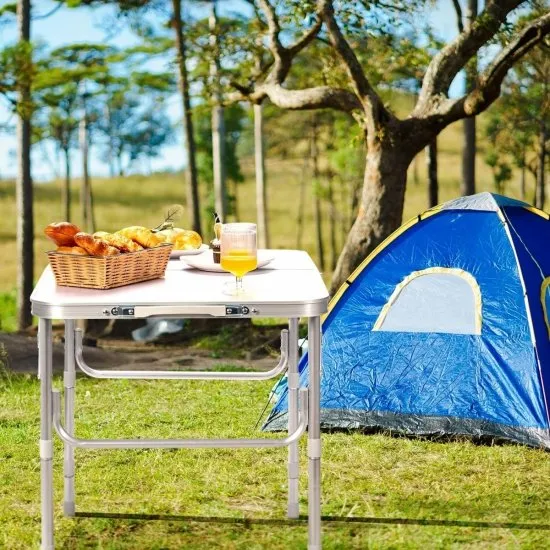 modernhome sklopivi turistički stol 120 x 60 cm - bijeli - slika 3