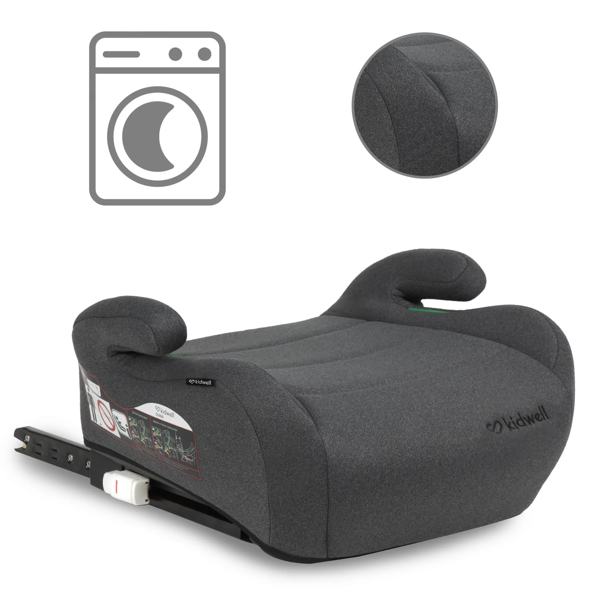kidwell autosjedalica booster ovan, siva - slika 7