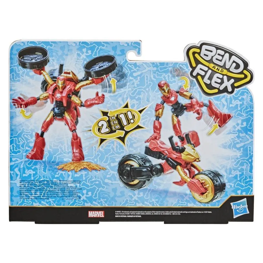hasbro bend and flex iron man s marvel figuricom motocikla - slika 3