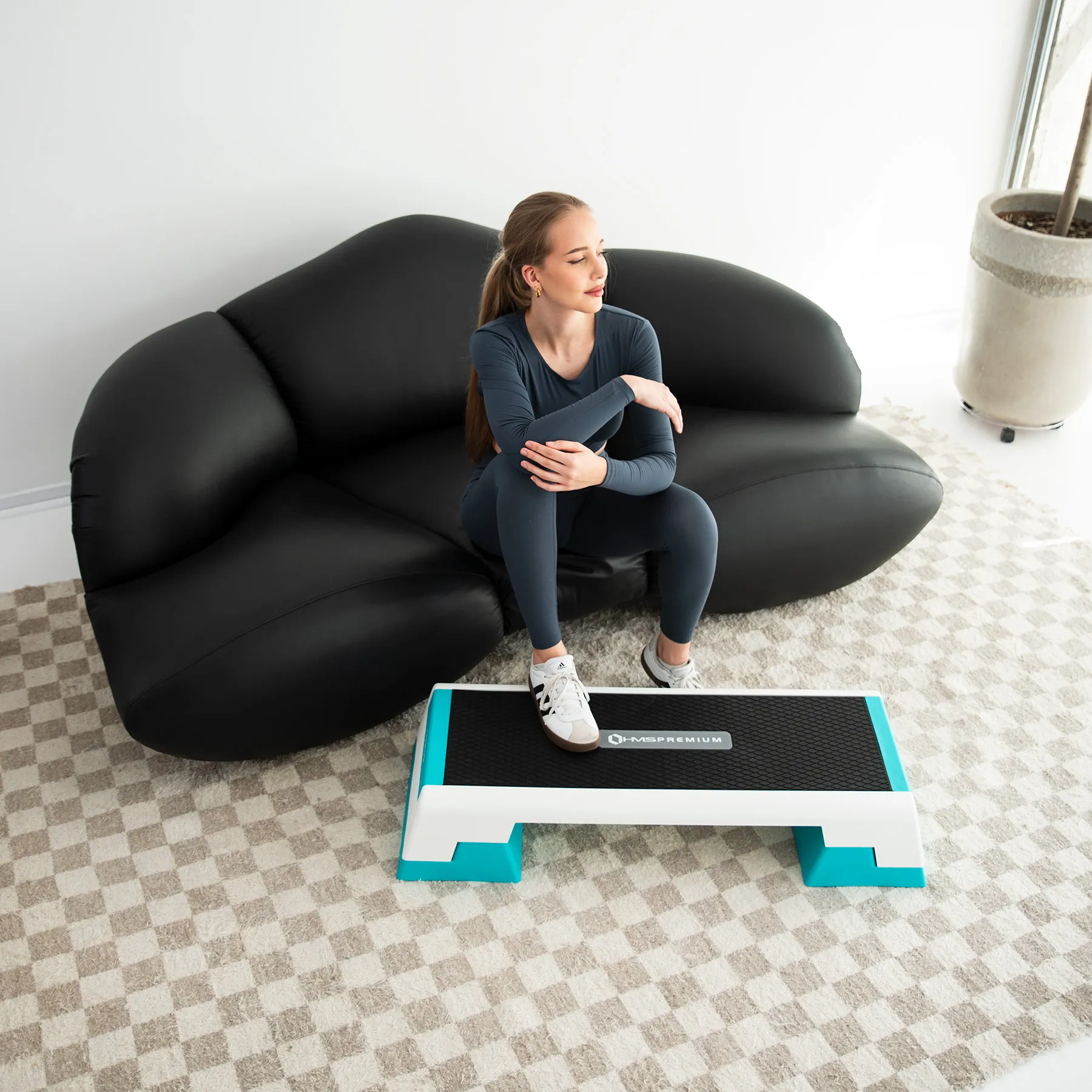 aerobik step hms premium, bijela/menta - slika 4