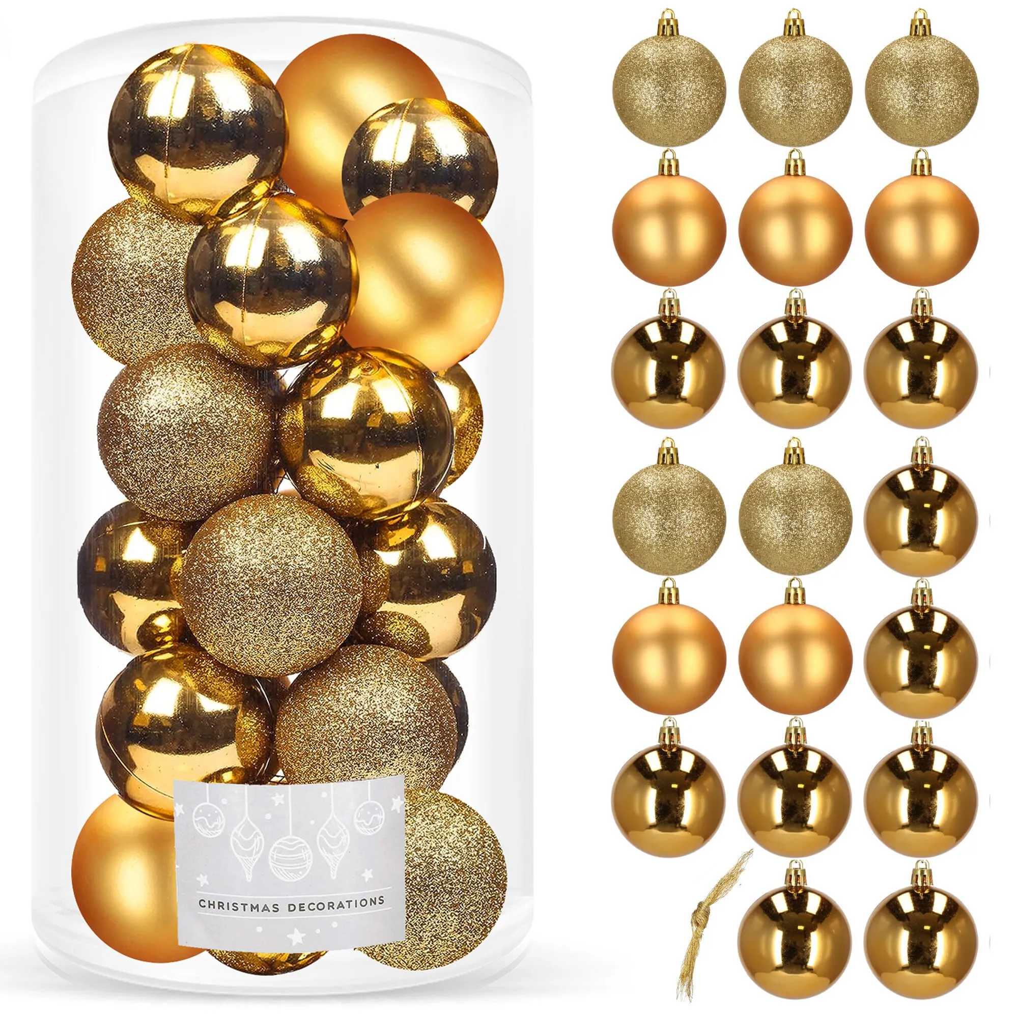 božićne kuglice 4 cm – set od 20 komada, zlatne - slika 8