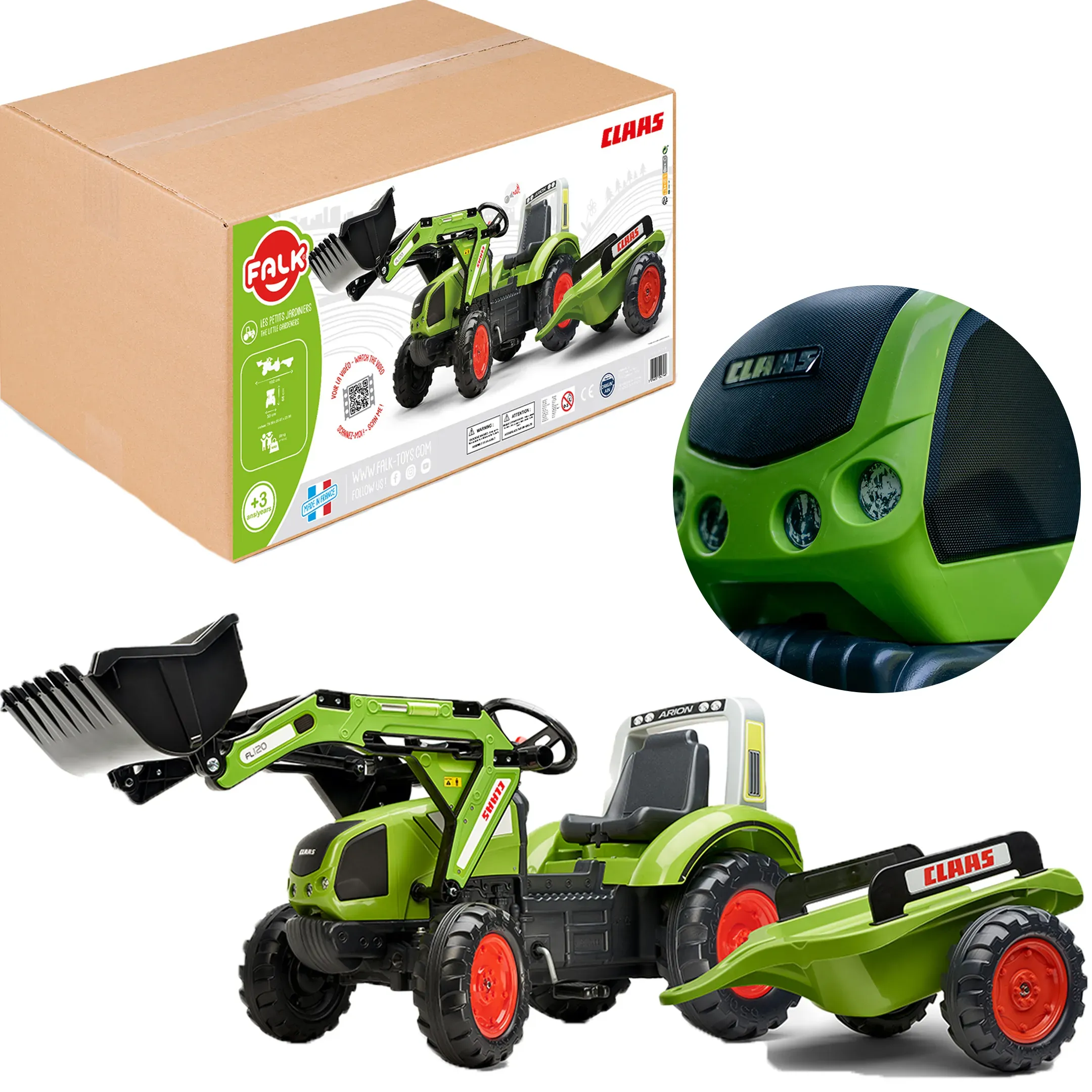 falk traktor na pedale claas - zeleni 3+ - slika 1