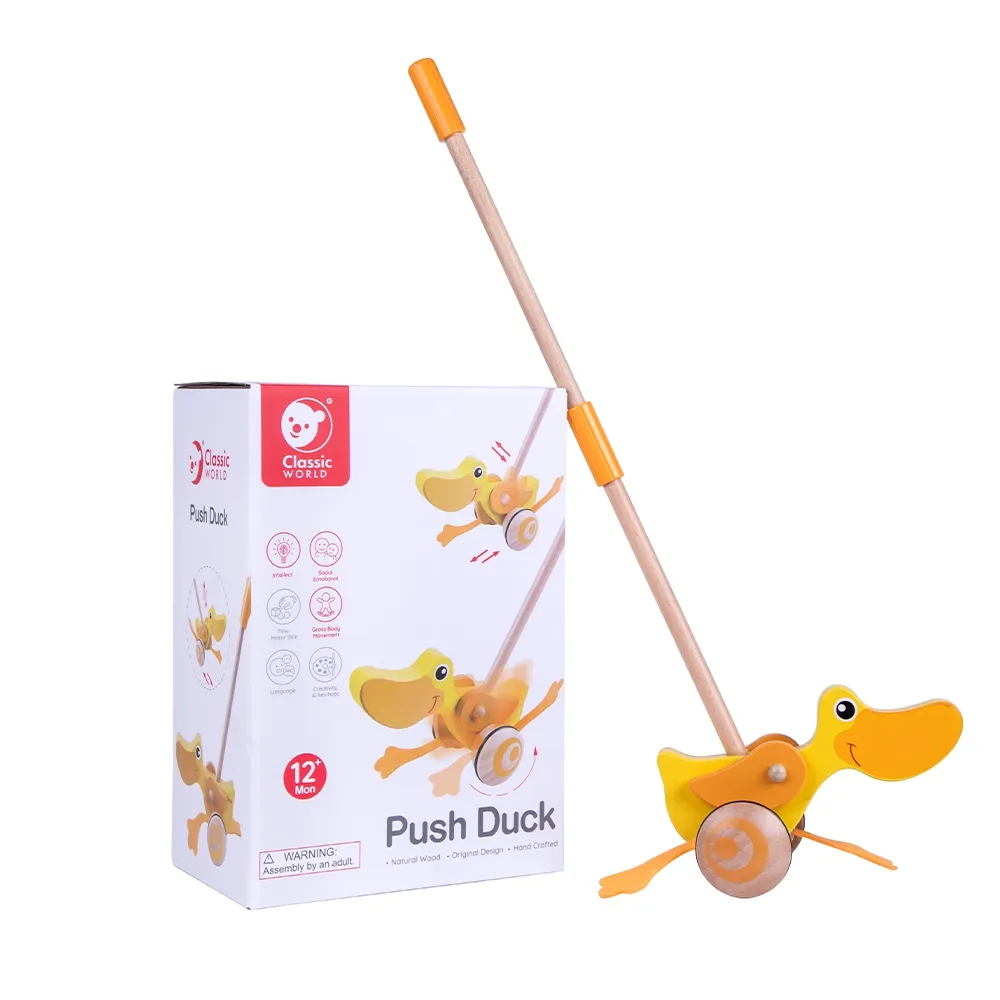 classic world eko drvena guralica patka - slika 11