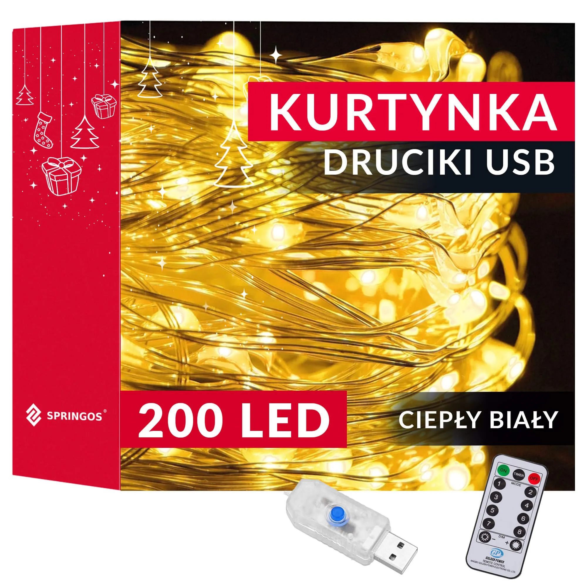 led žičane lampice- zavjesa – 200 lampica, toplo bijela - slika 3