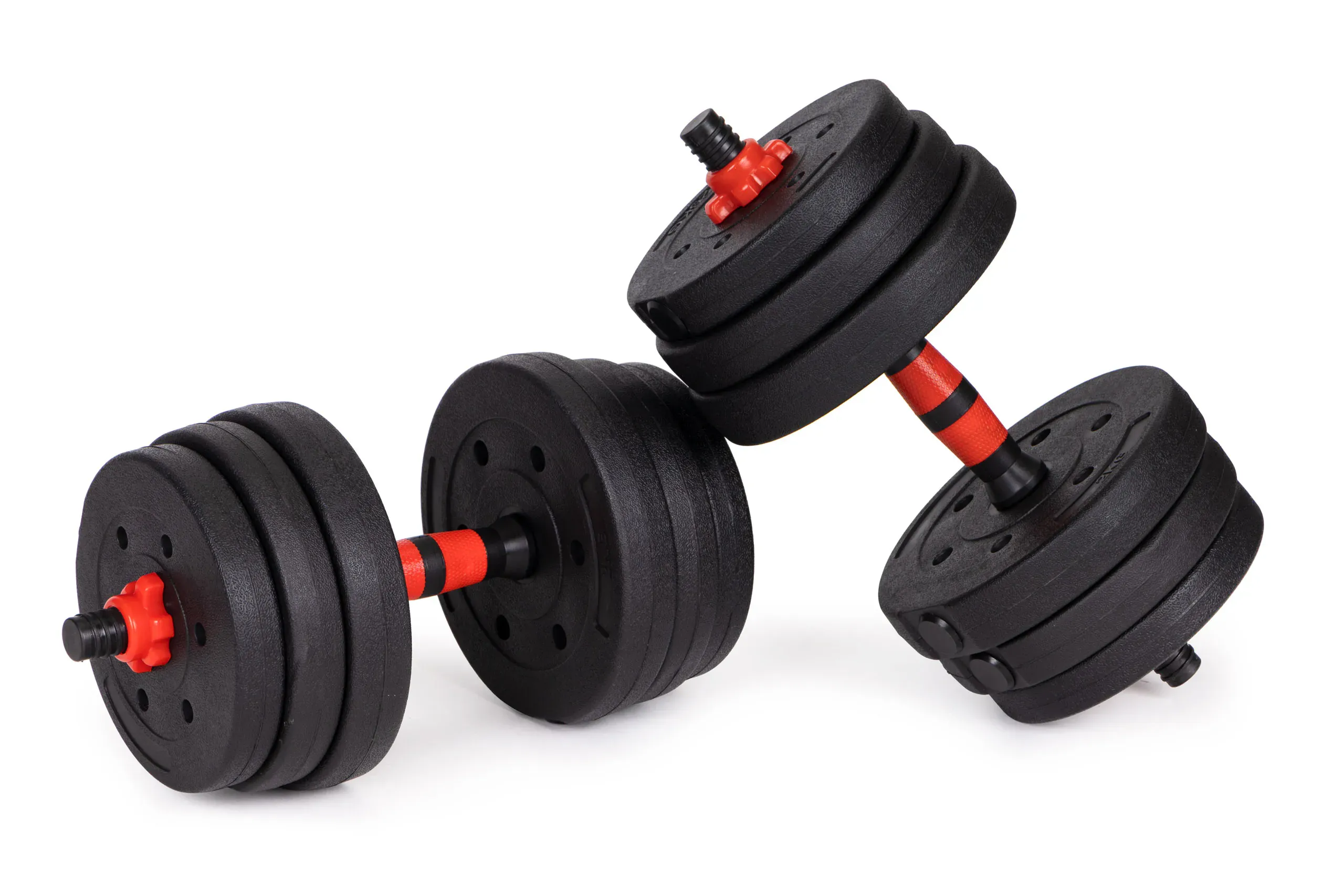 set podesivih utega 2x20kg crno-crveni - slika 7
