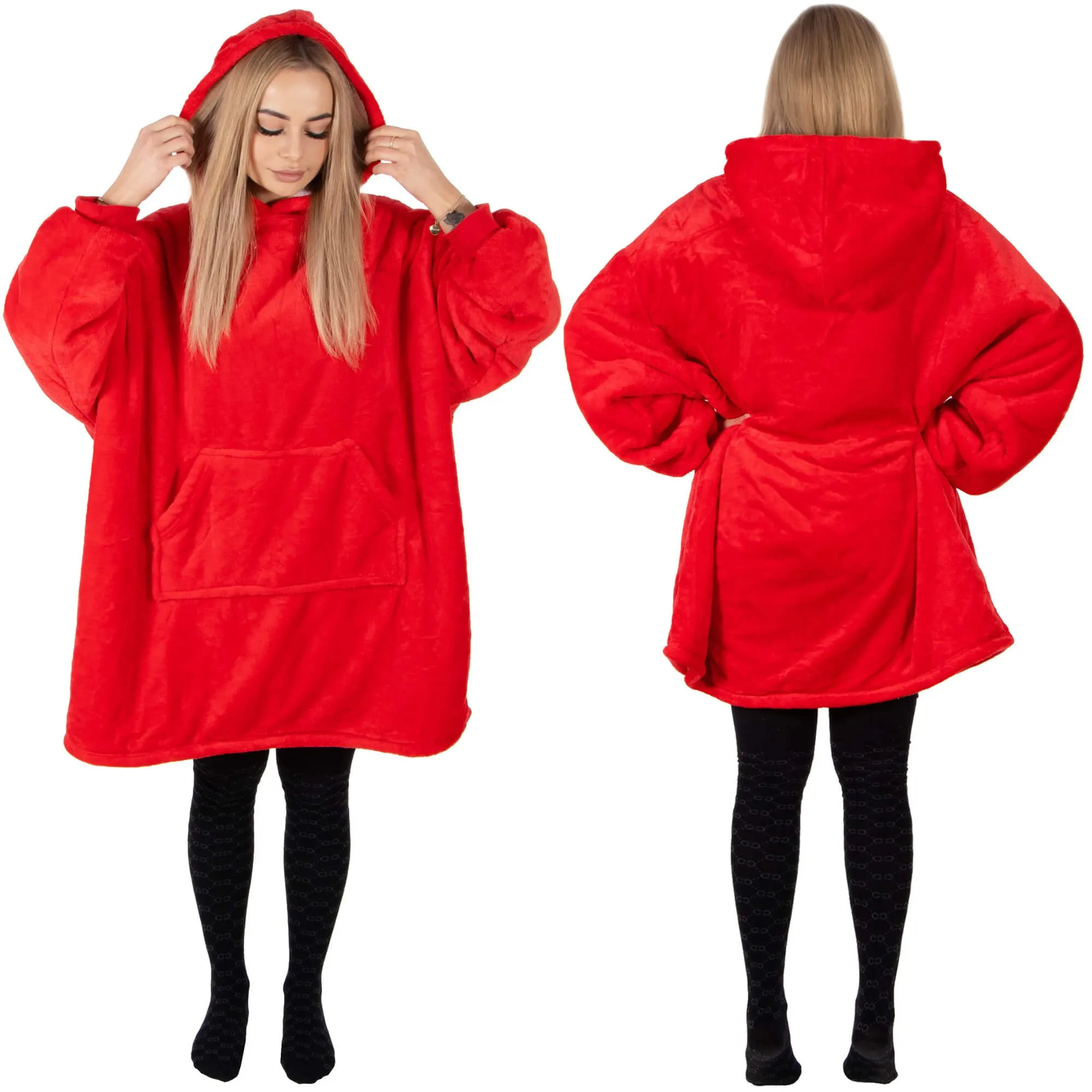 springos mekana oversize majica u obliku deke, crvena - slika 4