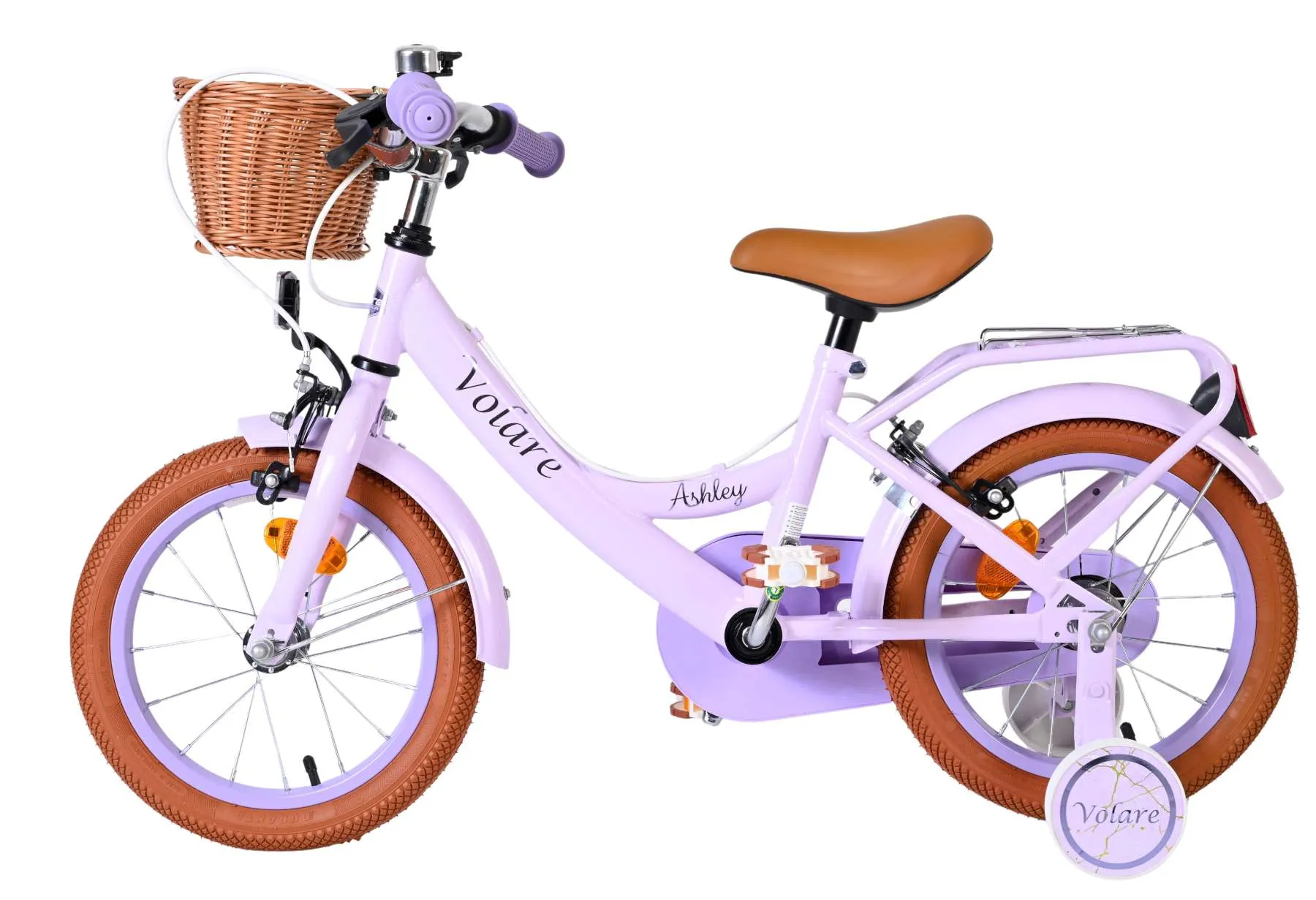 volare dječji bicikl ashley 14″ ljubičaste boje, s dvije ručne kočnice - slika 7