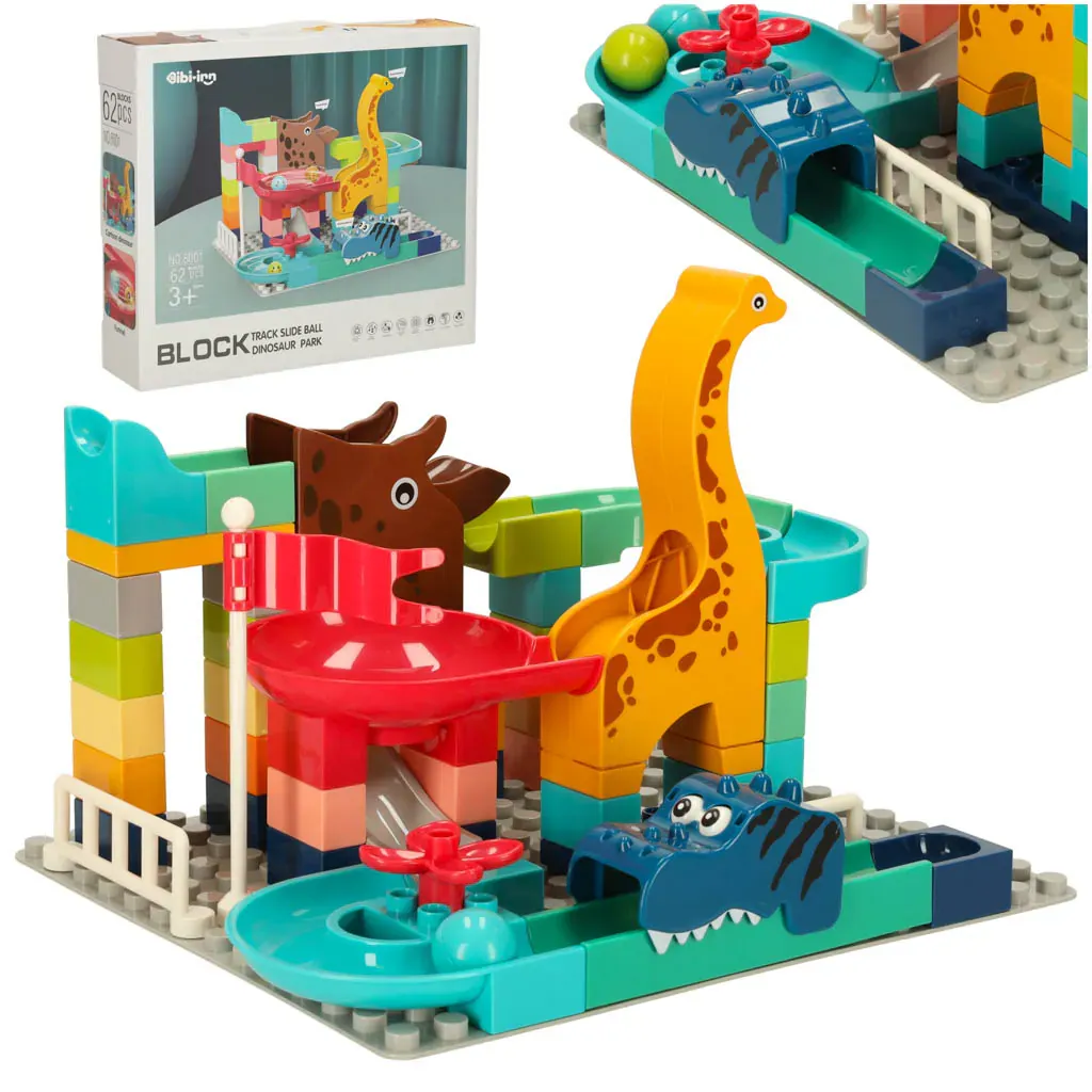staza s loptom za dinosaure creative blocks 62 kom - slika 2