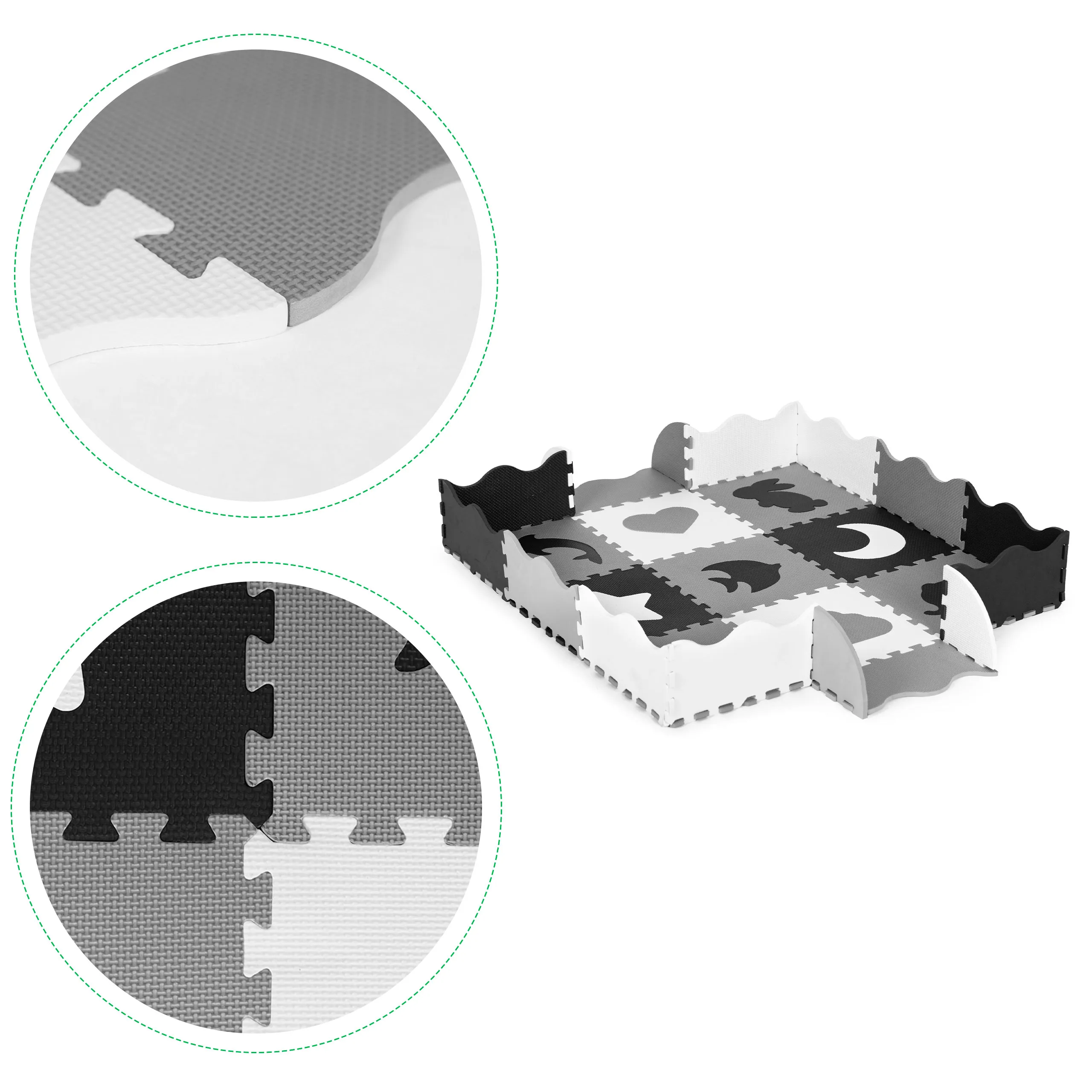 ecotoys edukativna puzzle podloga za igru crno-bijela 25kom. - slika 4
