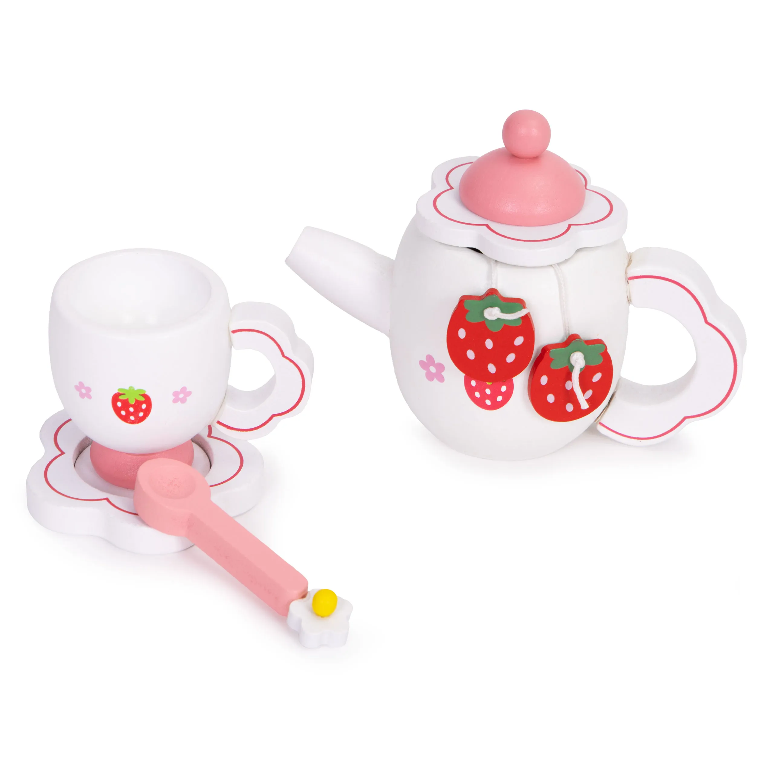 ecotoys drveni set za čaj s čajnikom i šalicama, 14 dijelova - slika 7