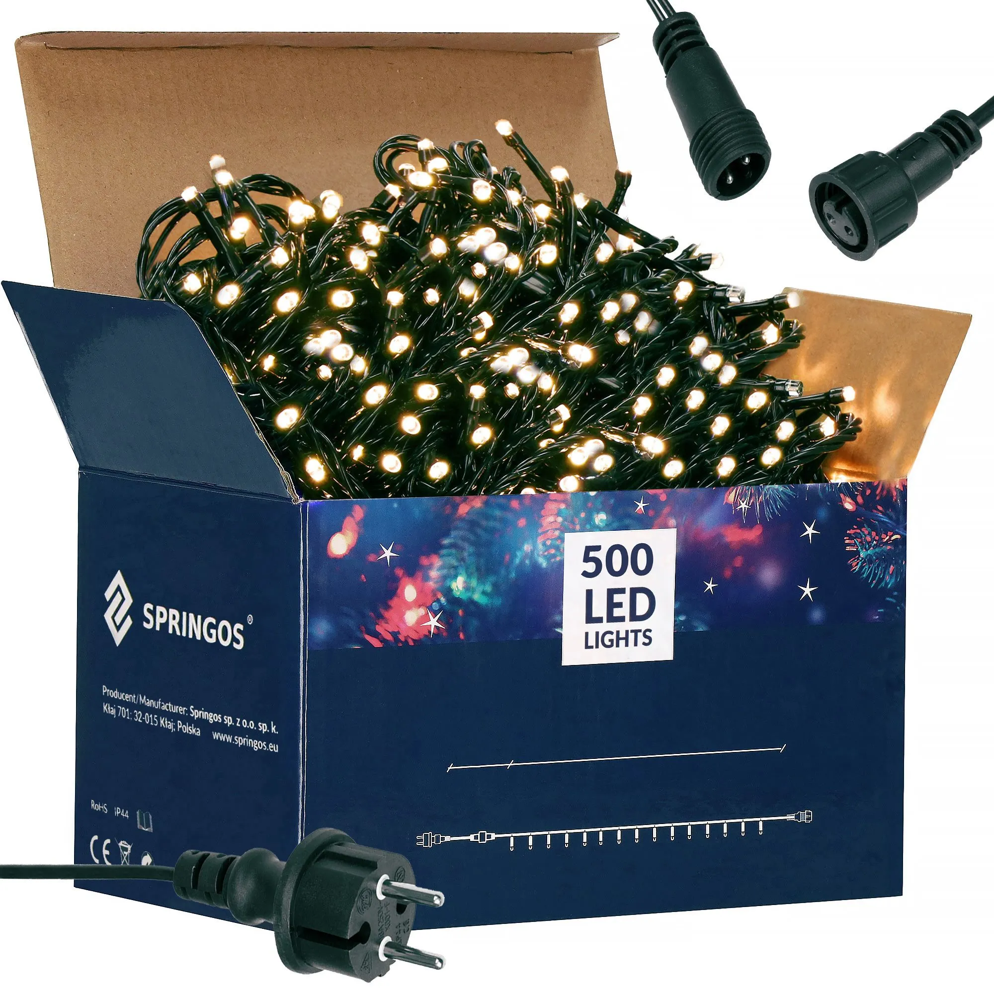 springos božićne lampice, 500 led, 31,5 m, toplo bijela - slika 8