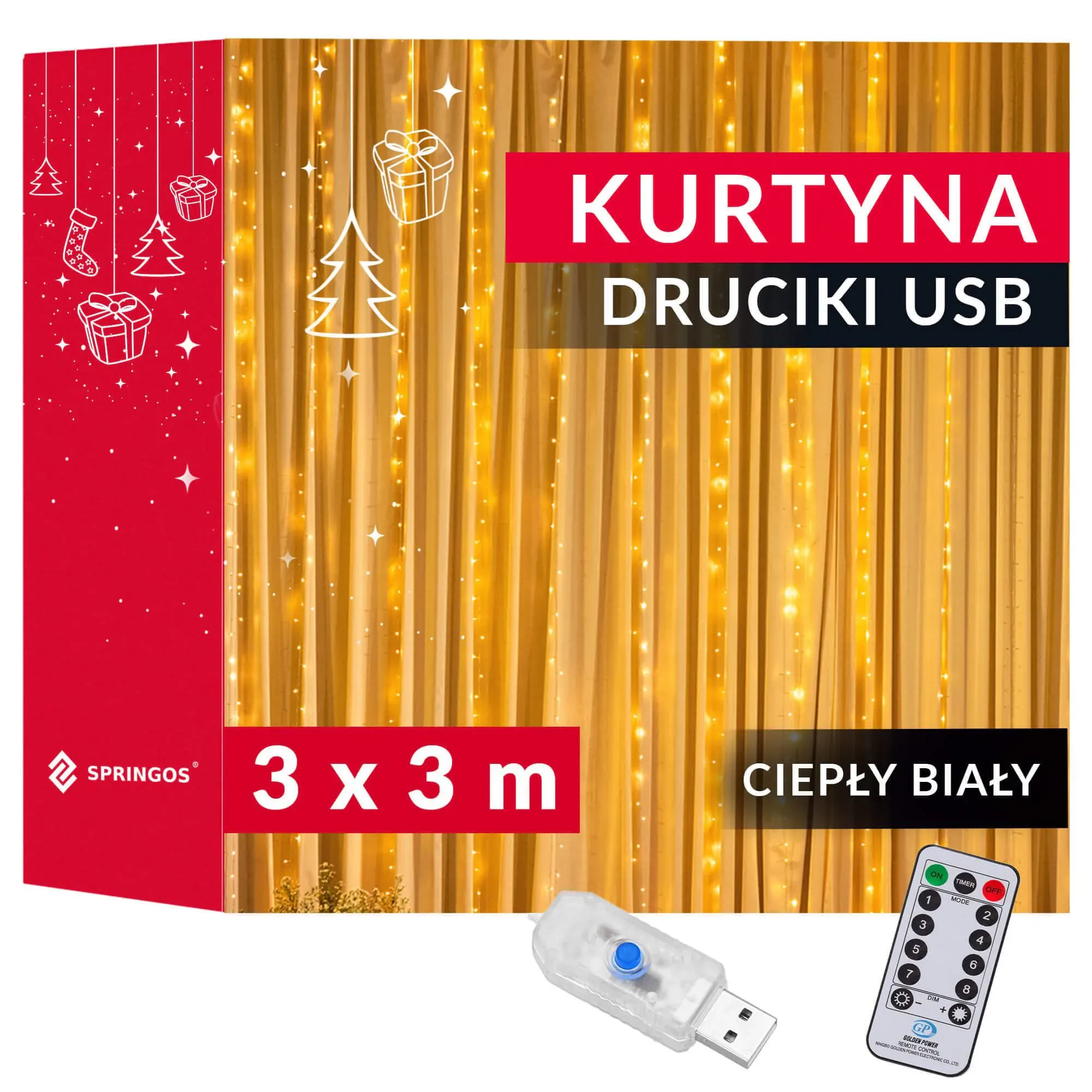 led svjetlosna zavjesa – 300 lampica, toplo bijela - slika 2
