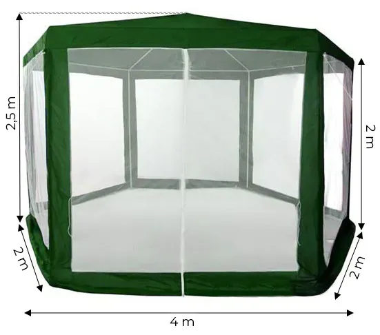 multigarden komercijalni vrtni paviljon šator – 2 × 2 × 2 m, s mrežom protiv komaraca, zeleni - slika 7