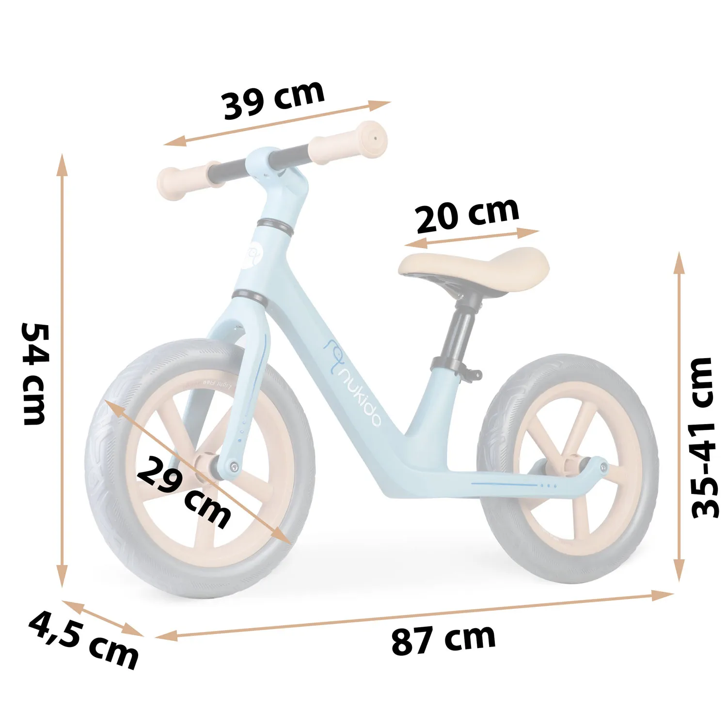 nukido light flee bicikl bez pedala, plavo rozi - slika 5